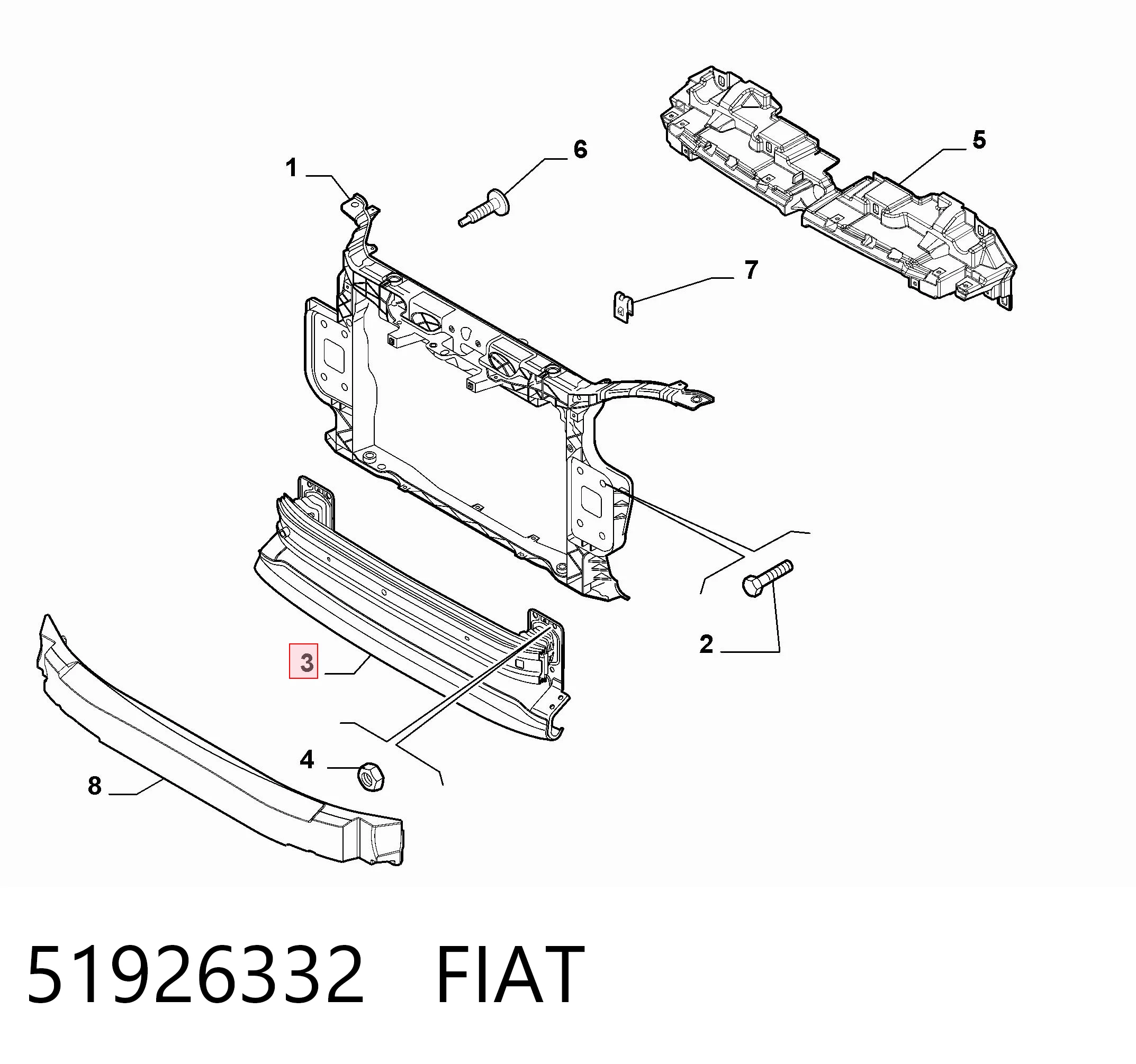 Reforçador do pára-choque dianteiro Fiat Punto preço, a partir de 77,79 USD
