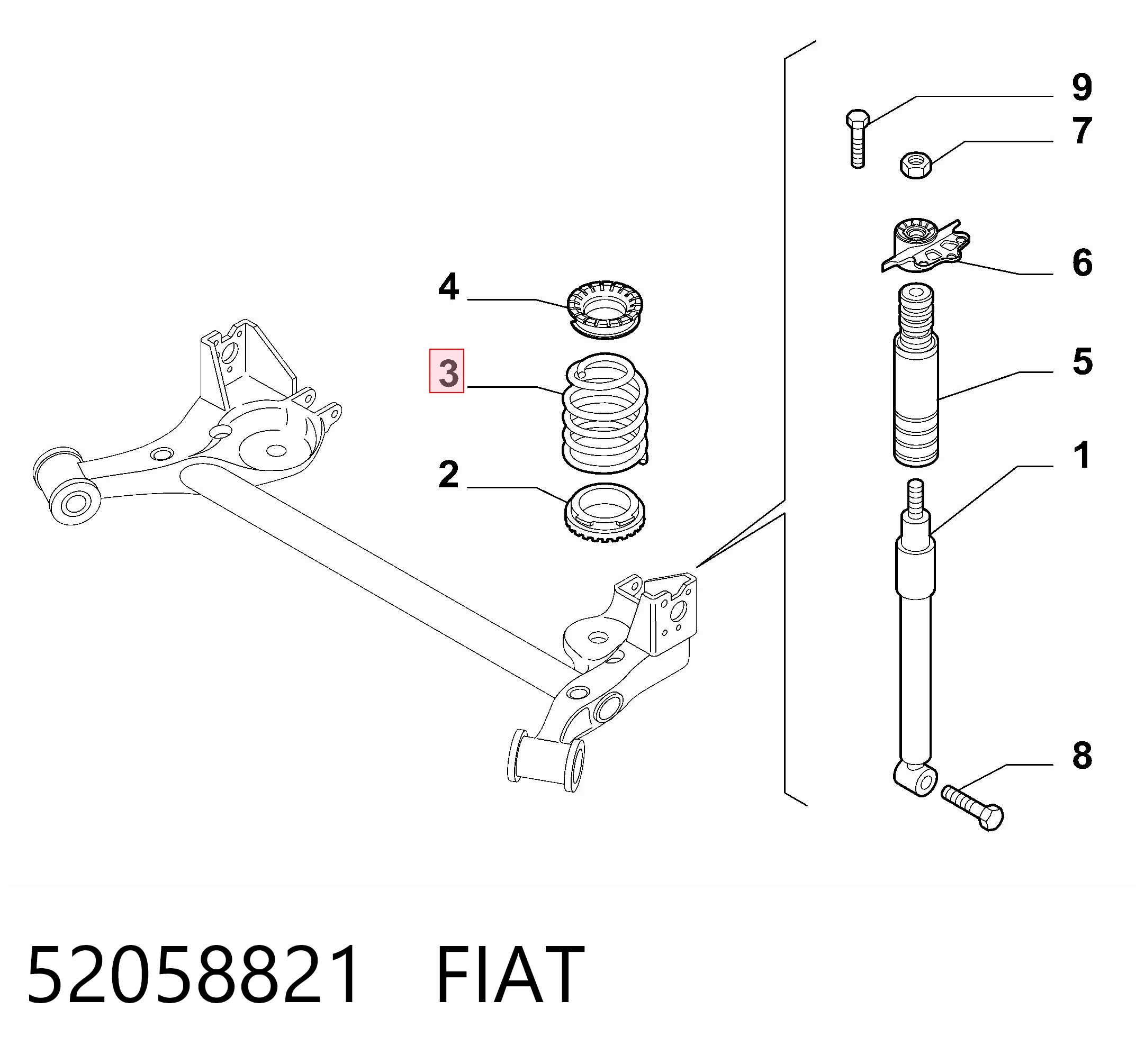 Mola traseira para Fiat Punto 199