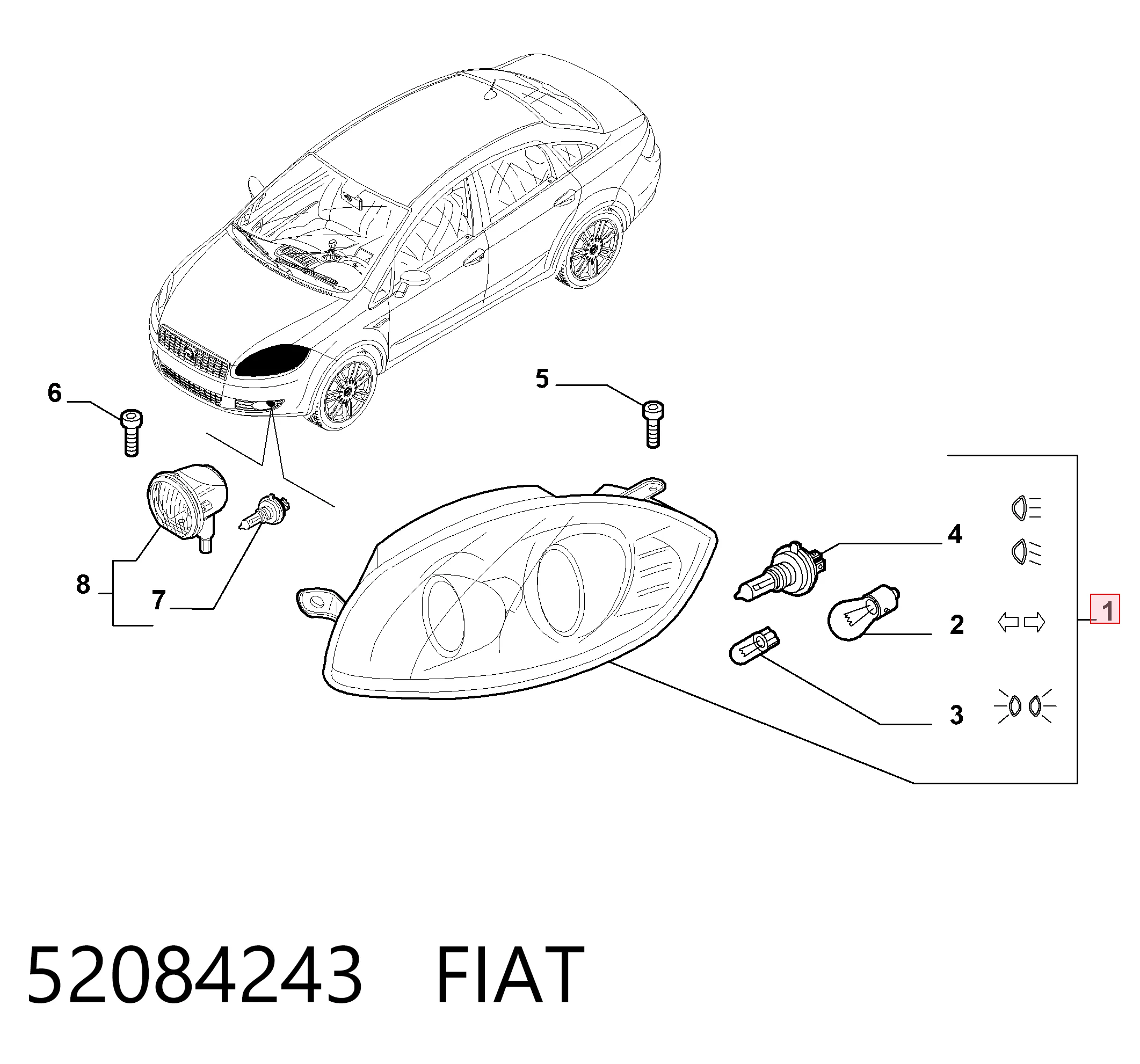 Compre Luz direita Fiat Linea 