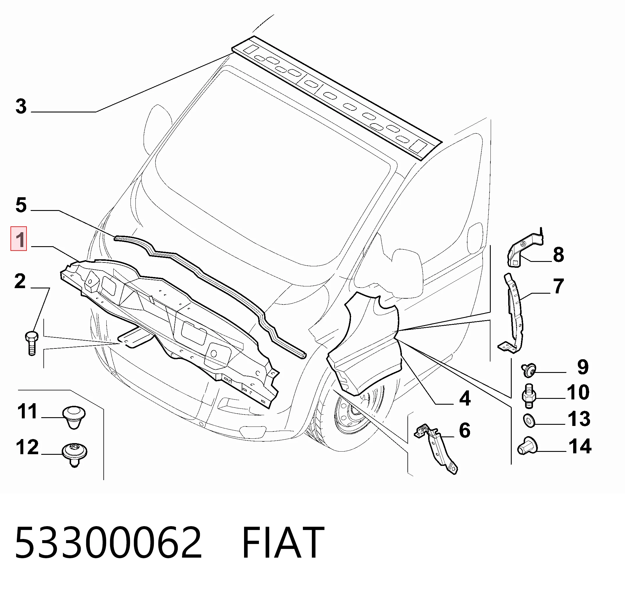 Suporte do radiador montado (painel de montagem de fixação das luzes) Fiat Ducato III 250 ao melhor preço