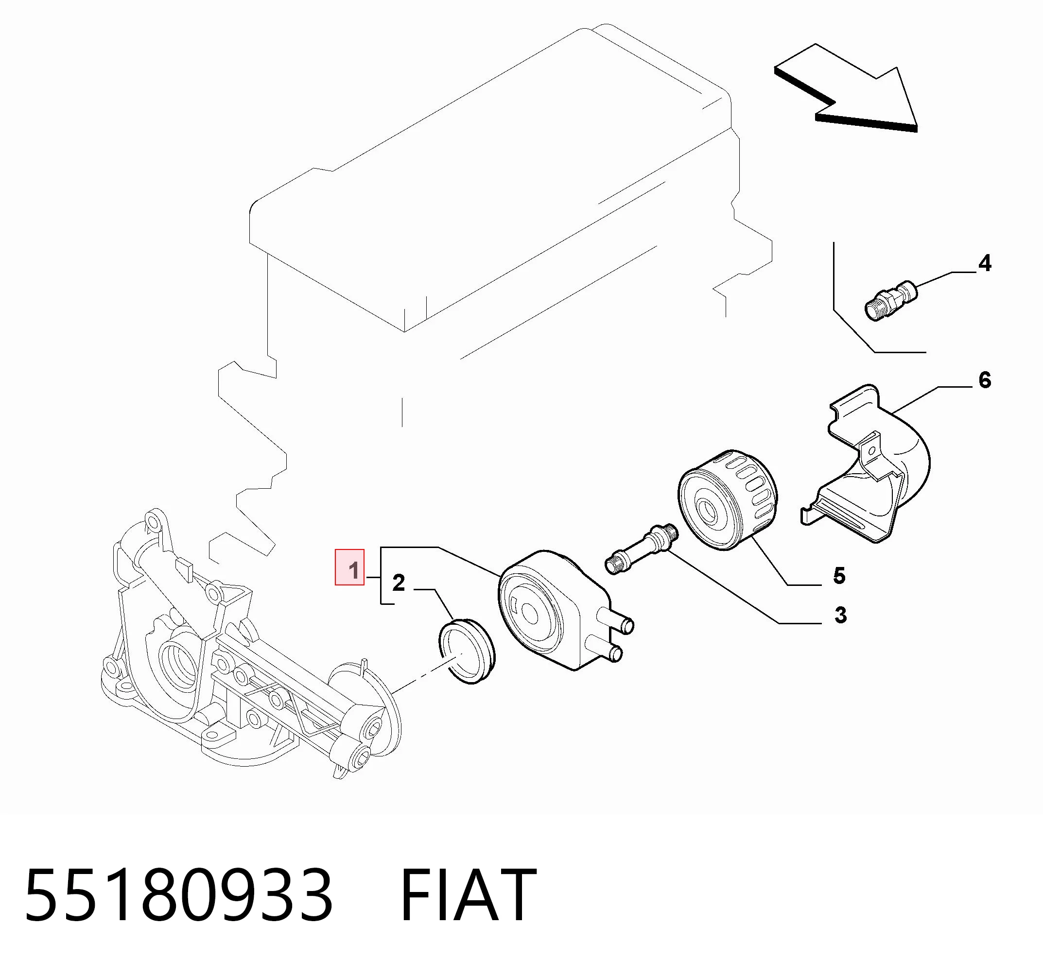 55180933 Fiat/Alfa/Lancia Radiador de óleo