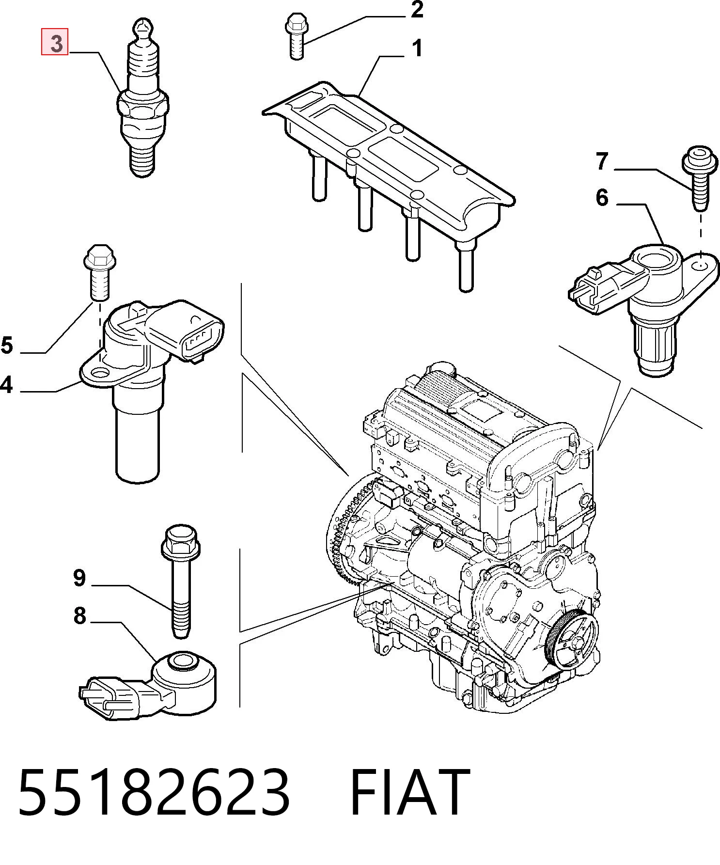 Vela de ignição para Renault 19 S53