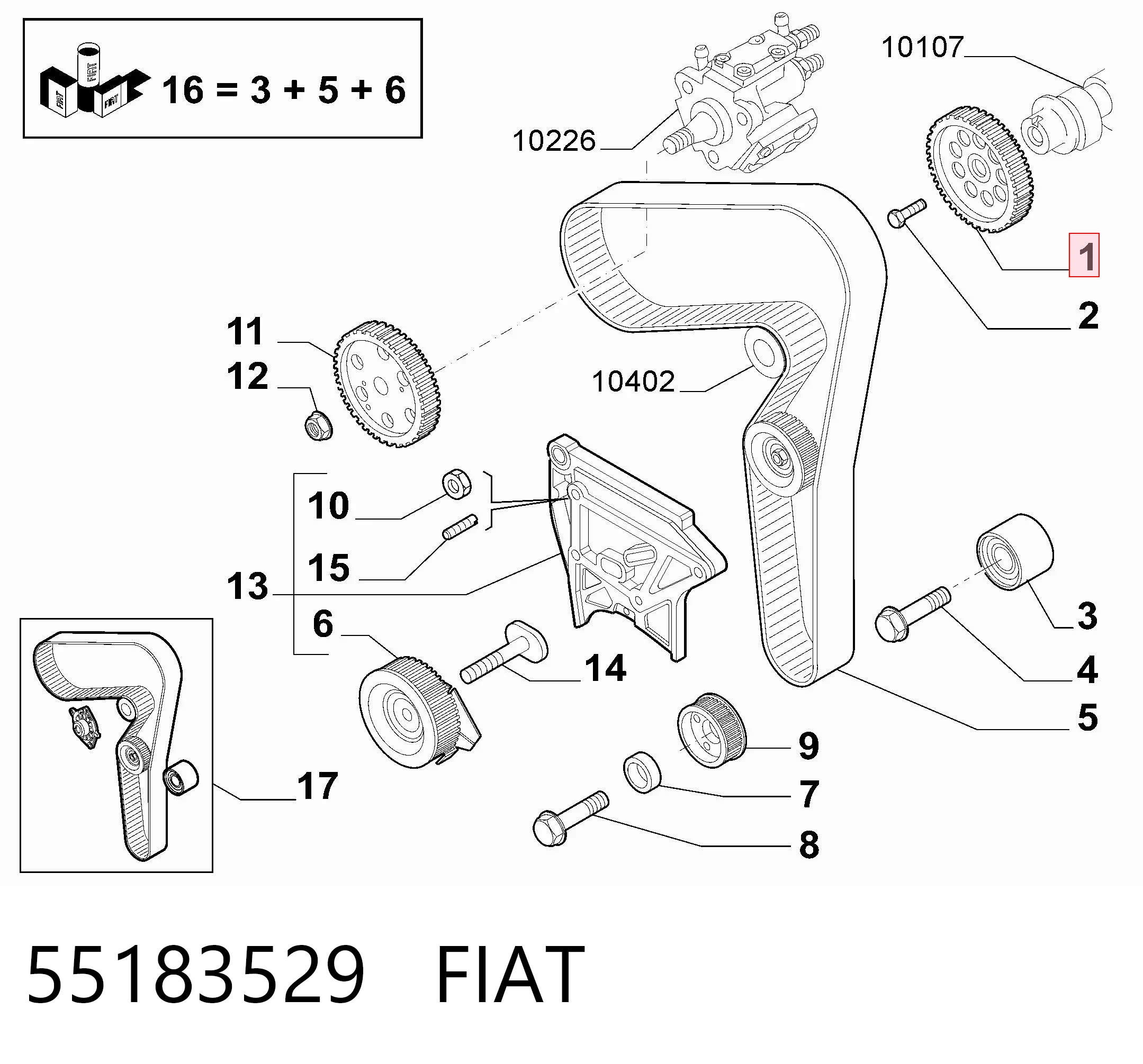 55566013 Peugeot/Citroen Engrenagem de cadeia da roda dentada da árvore distribuidora de motor