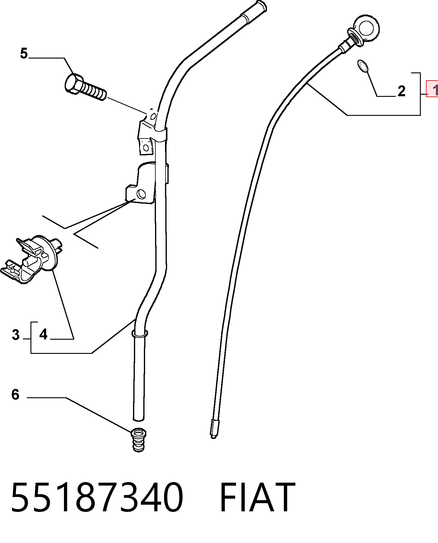 Sonda (indicador) do nível de óleo no motor para Opel Combo B 