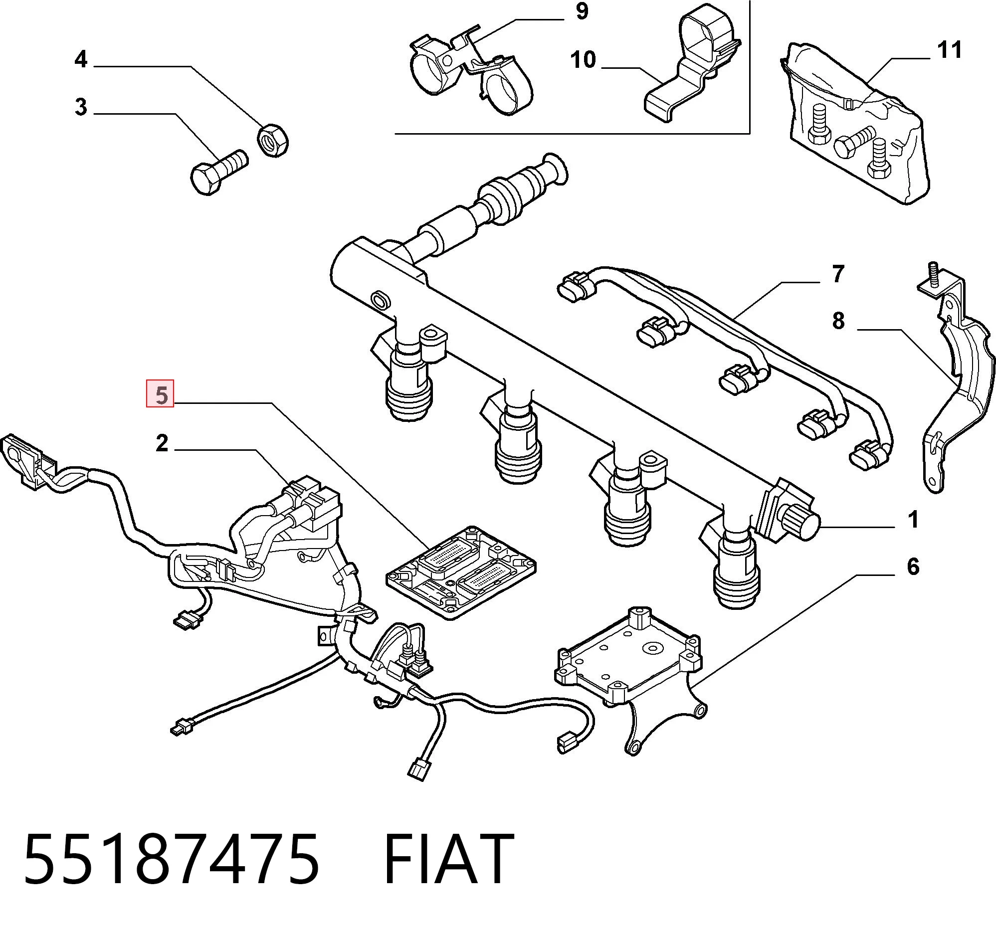 Módulo de direção (Centralina eletrônica) de motor para Fiat Stilo  192
