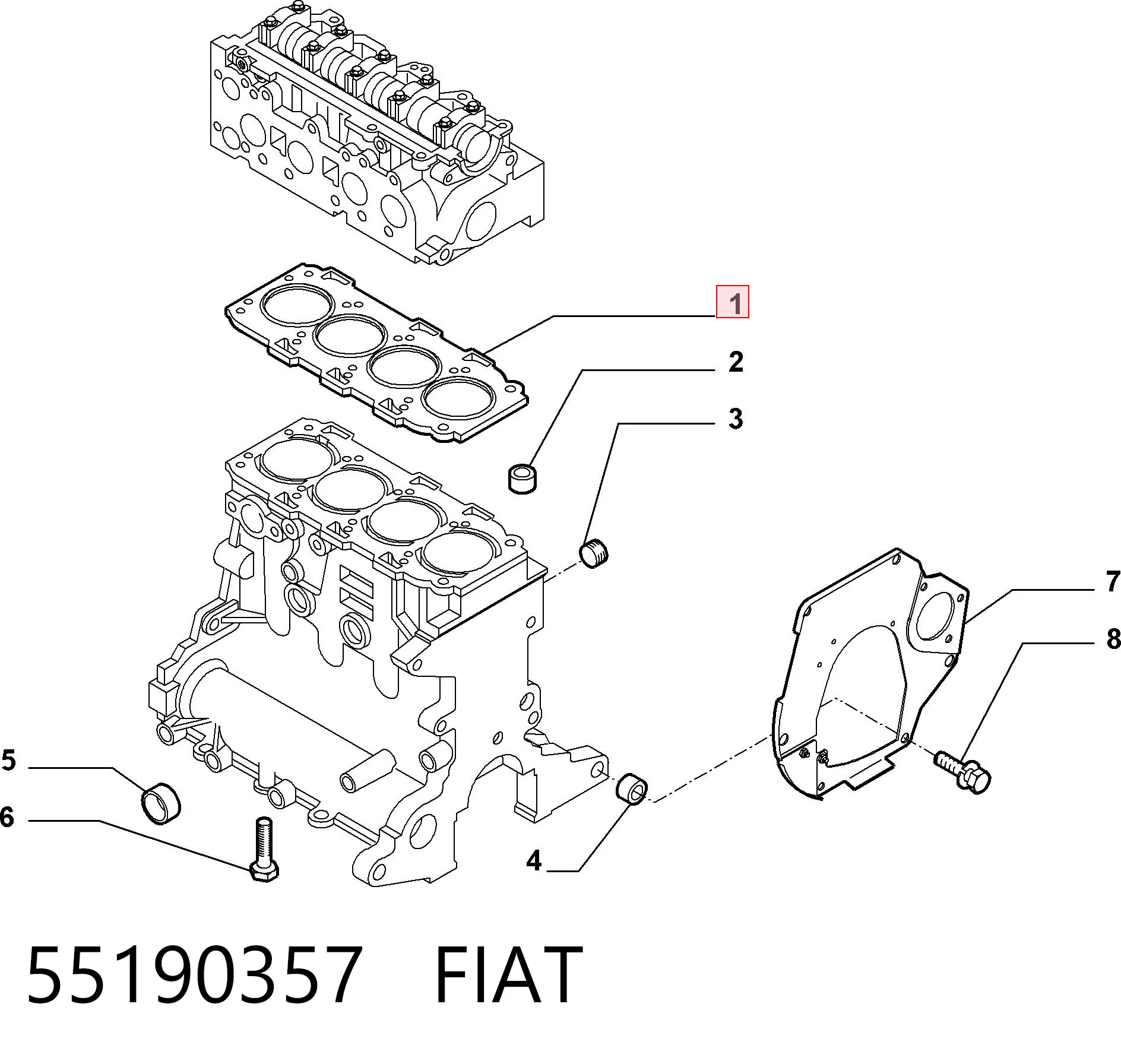  Vedante de cabeça de motor (CBC) Fiat Stilo hatchback (192) (2001 - 2006) 