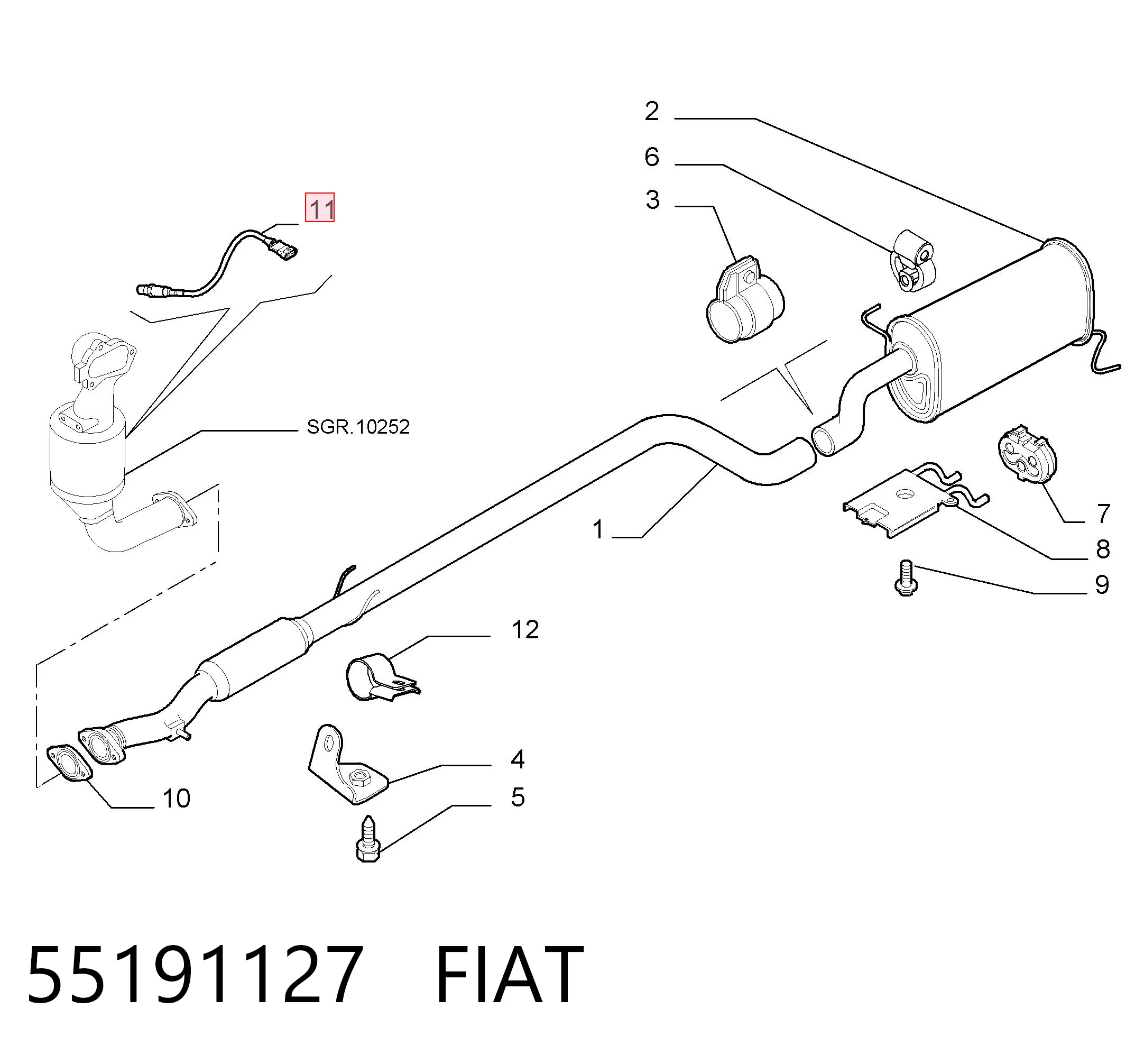Sonda lambda, sensor de oxigênio para Fiat Fiorino 225