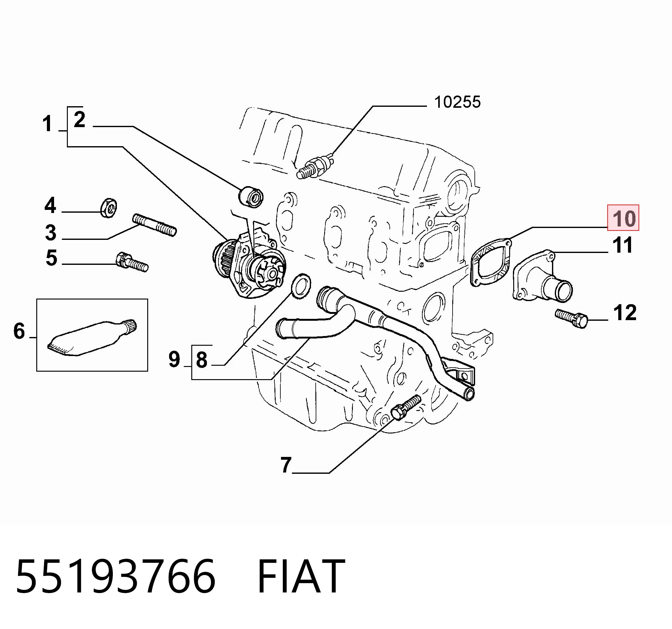 Vedante de termostato Fiat Punto II 188 ao melhor preço