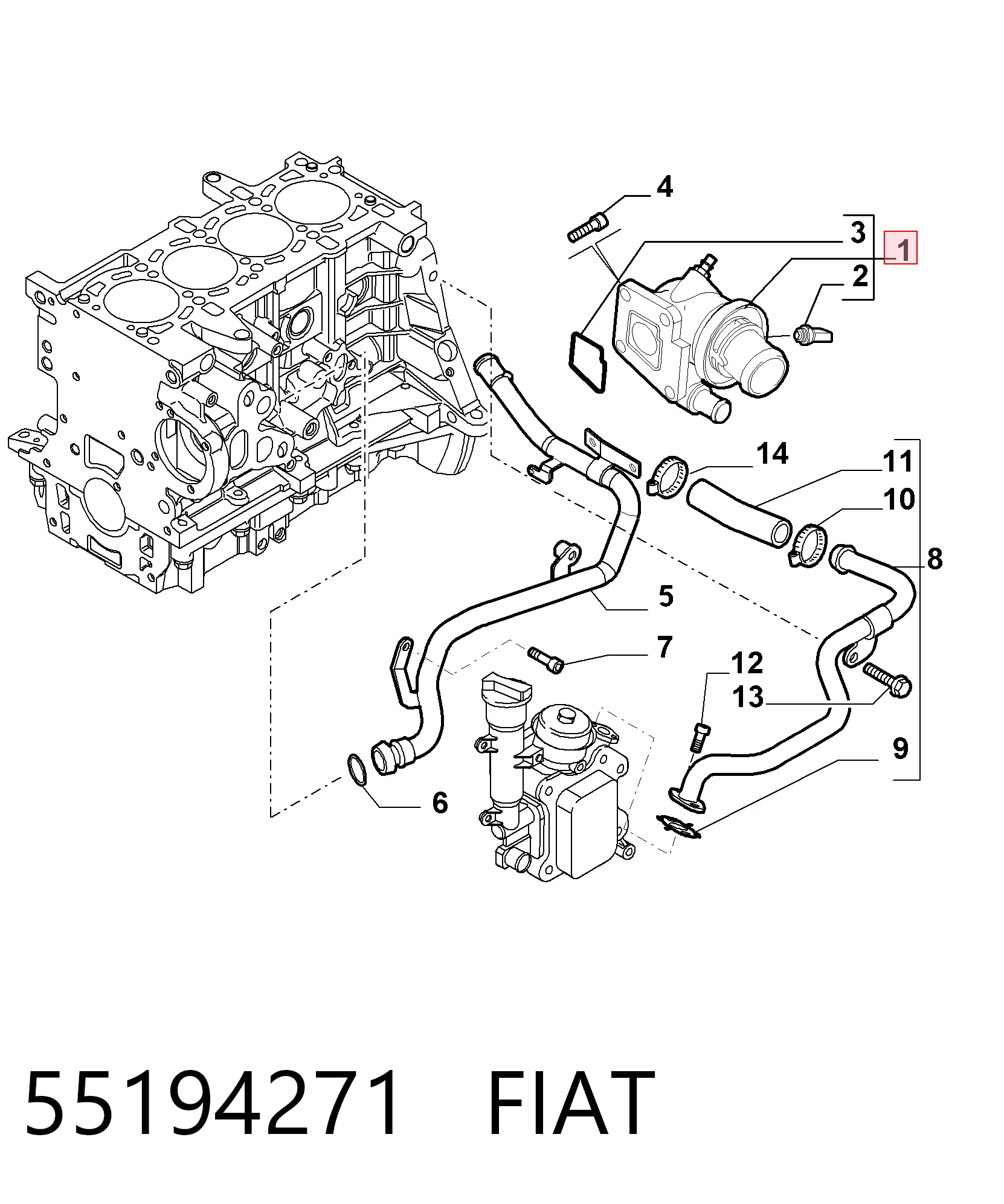 55194271 Fiat/Alfa/Lancia Termostato