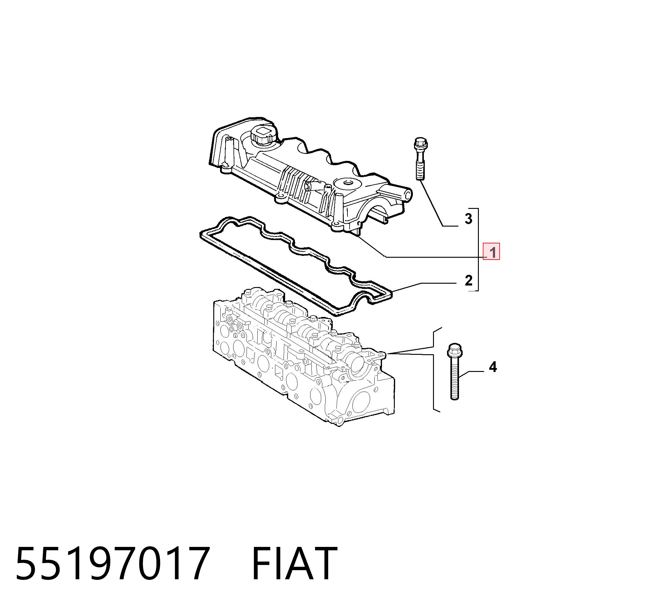  Tampa de válvulas Fiat Punto GRAND hatchback (199) (2005 - 2018) GRAND