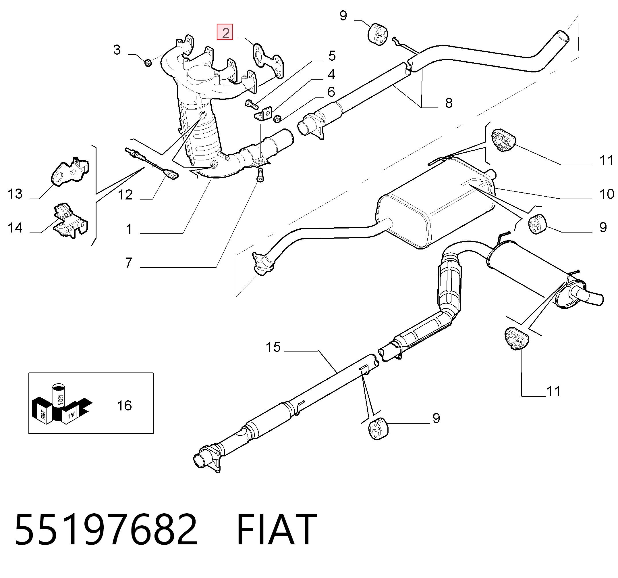 Vedante de tubo coletor de escape Fiat Panda preço, a partir de 2,97 USD