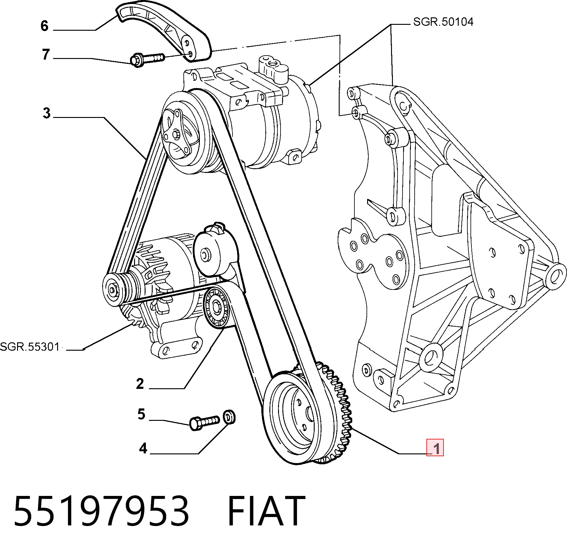 Polia de cambota Fiat Panda I 141A