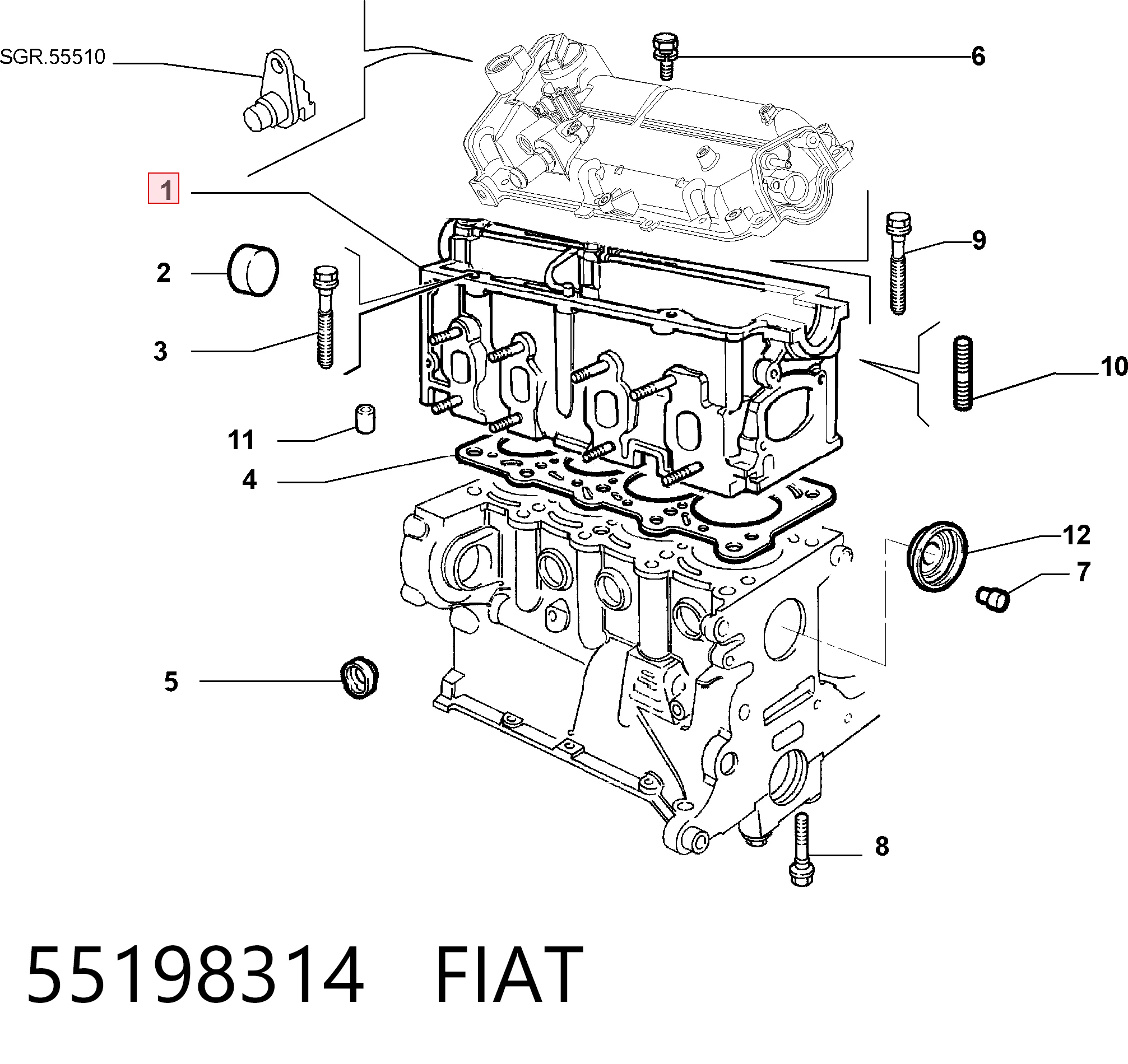 Cabeça de motor (CBC) para Alfa Romeo Giulietta  940