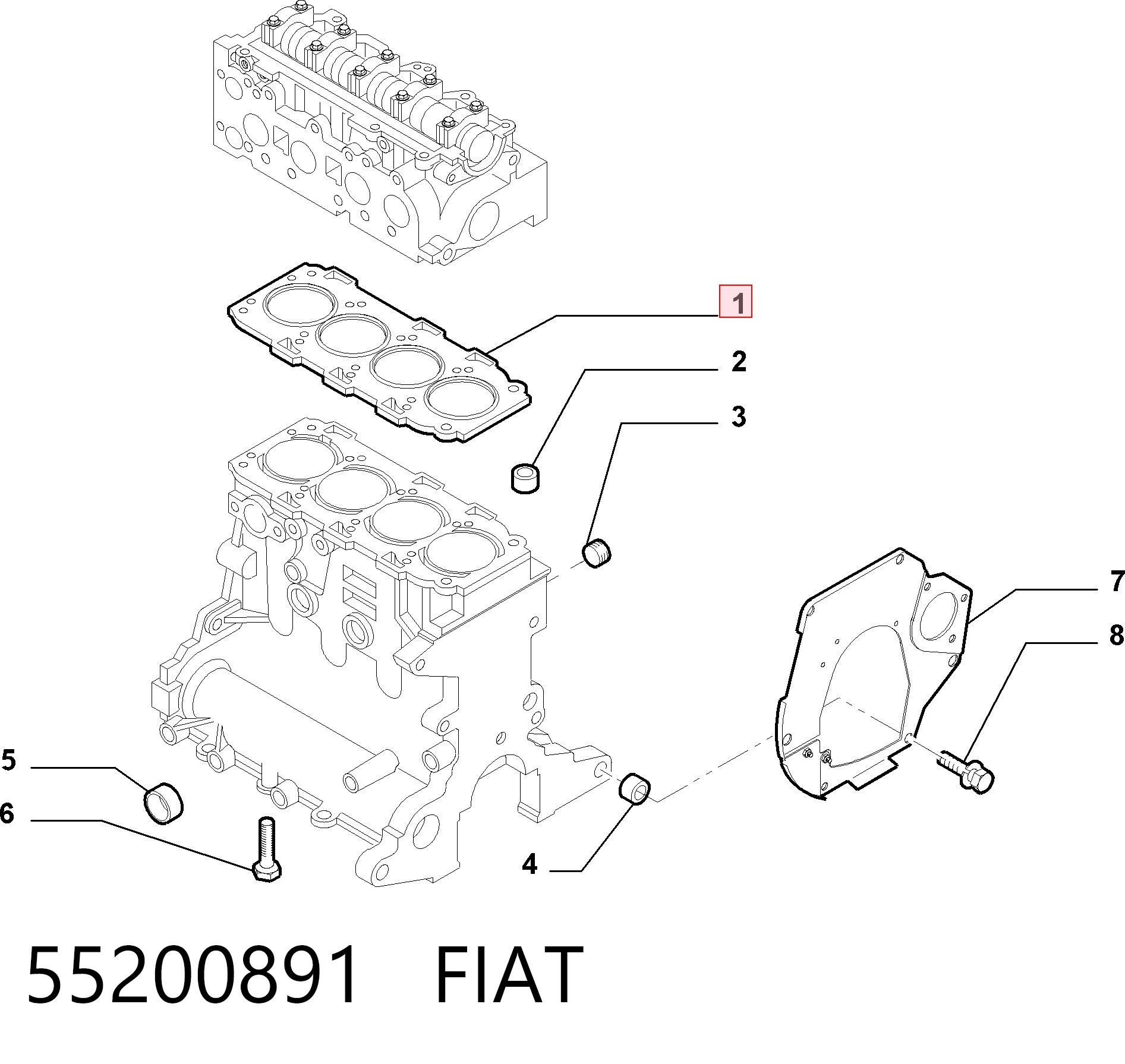 8701710 Kamoka Vedante de cabeça de motor (CBC)