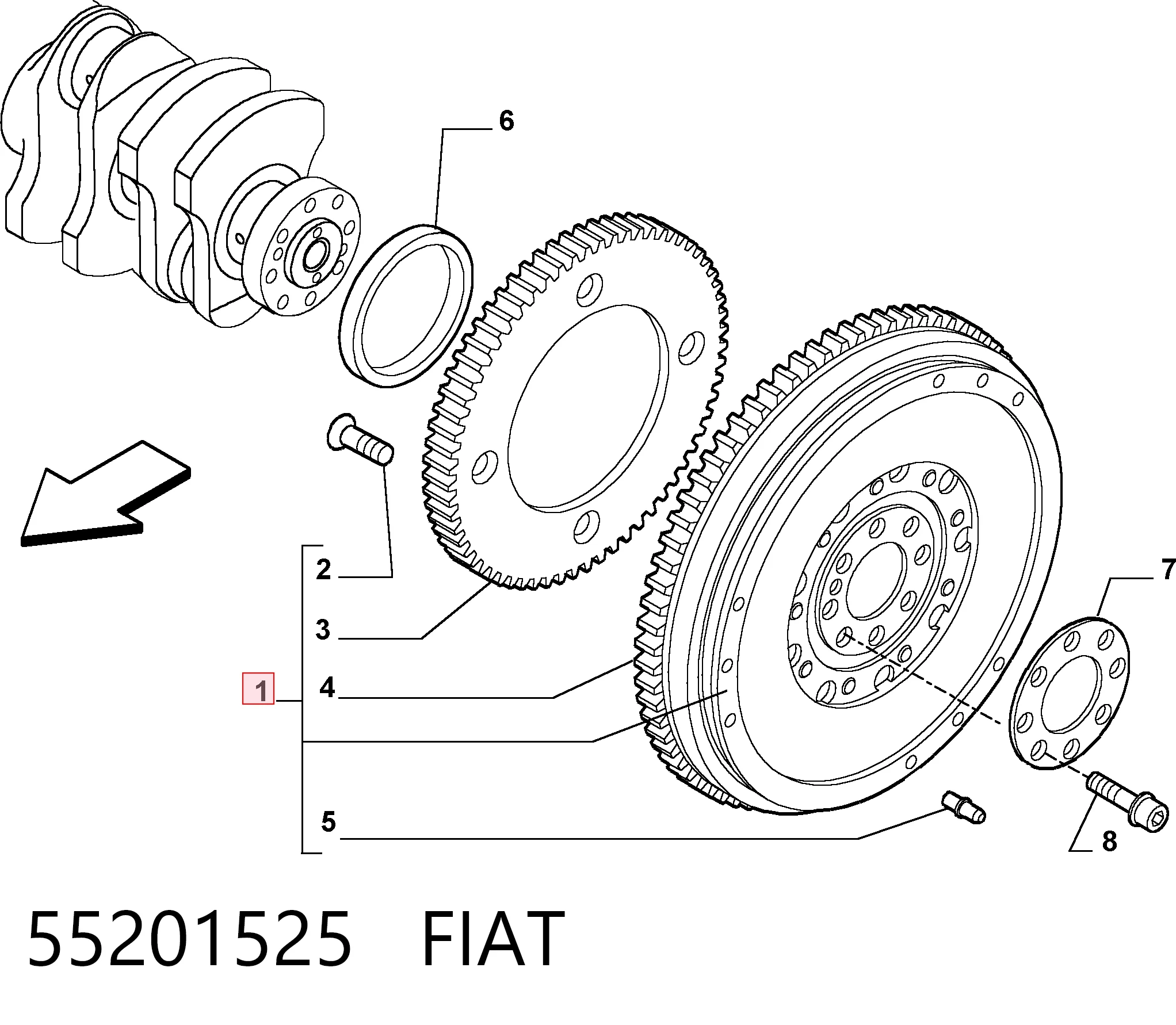 55202178 Peugeot/Citroen Volante de motor