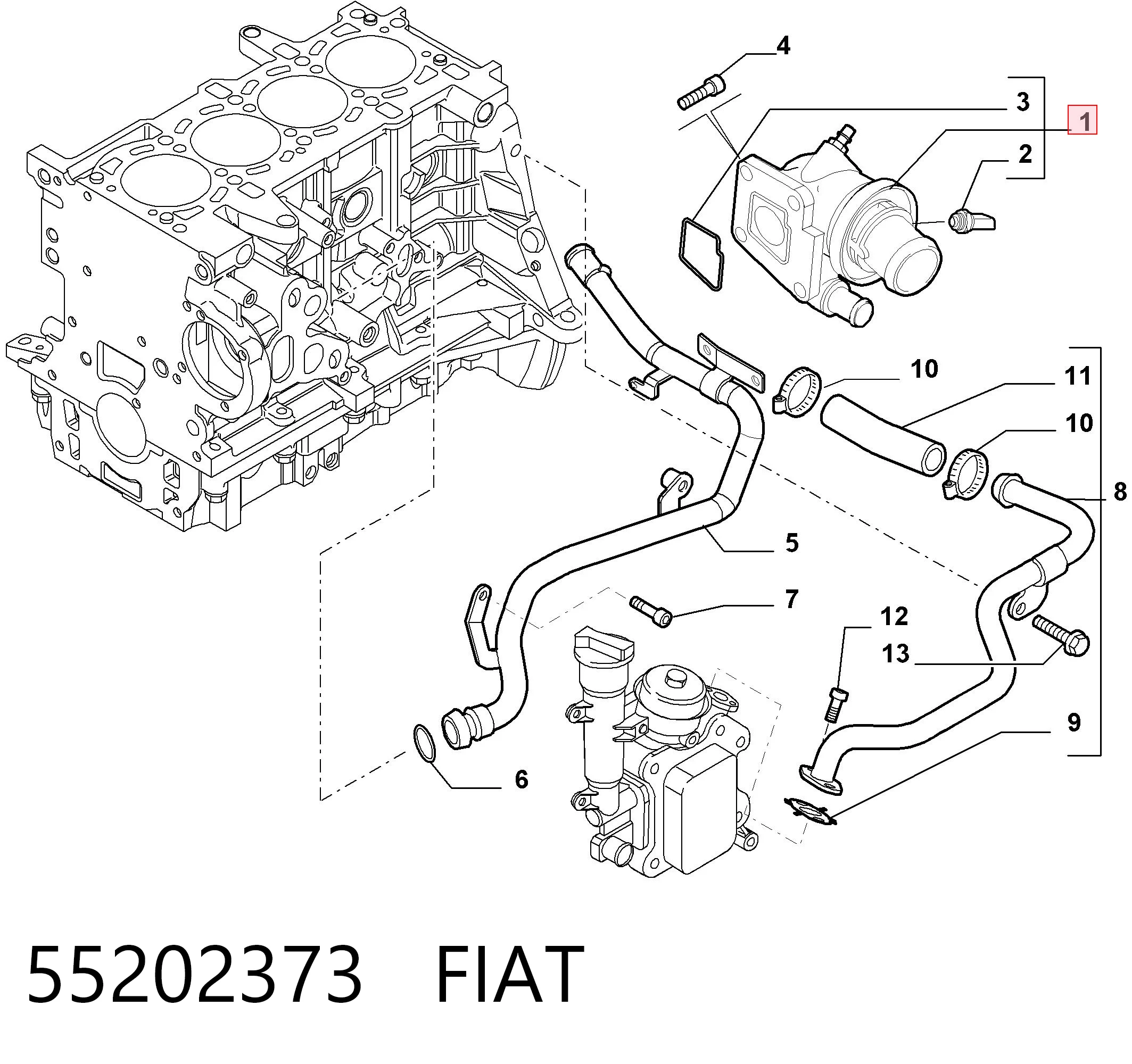 55202373 Fiat/Alfa/Lancia Termostato