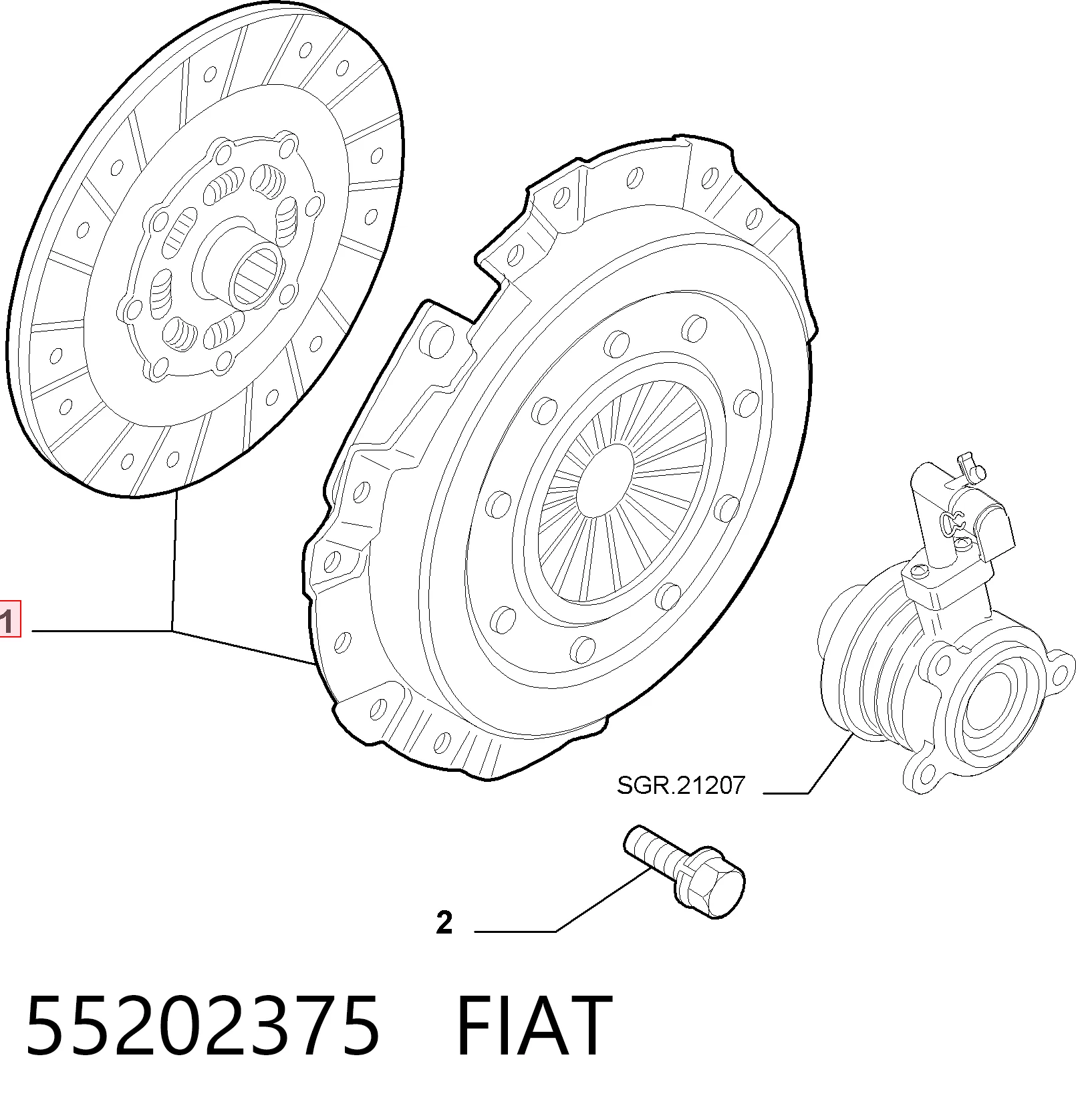  Kit de embraiagem (3 peças) Suzuki SX4 hatchback (GY) (2006 - 2026) 