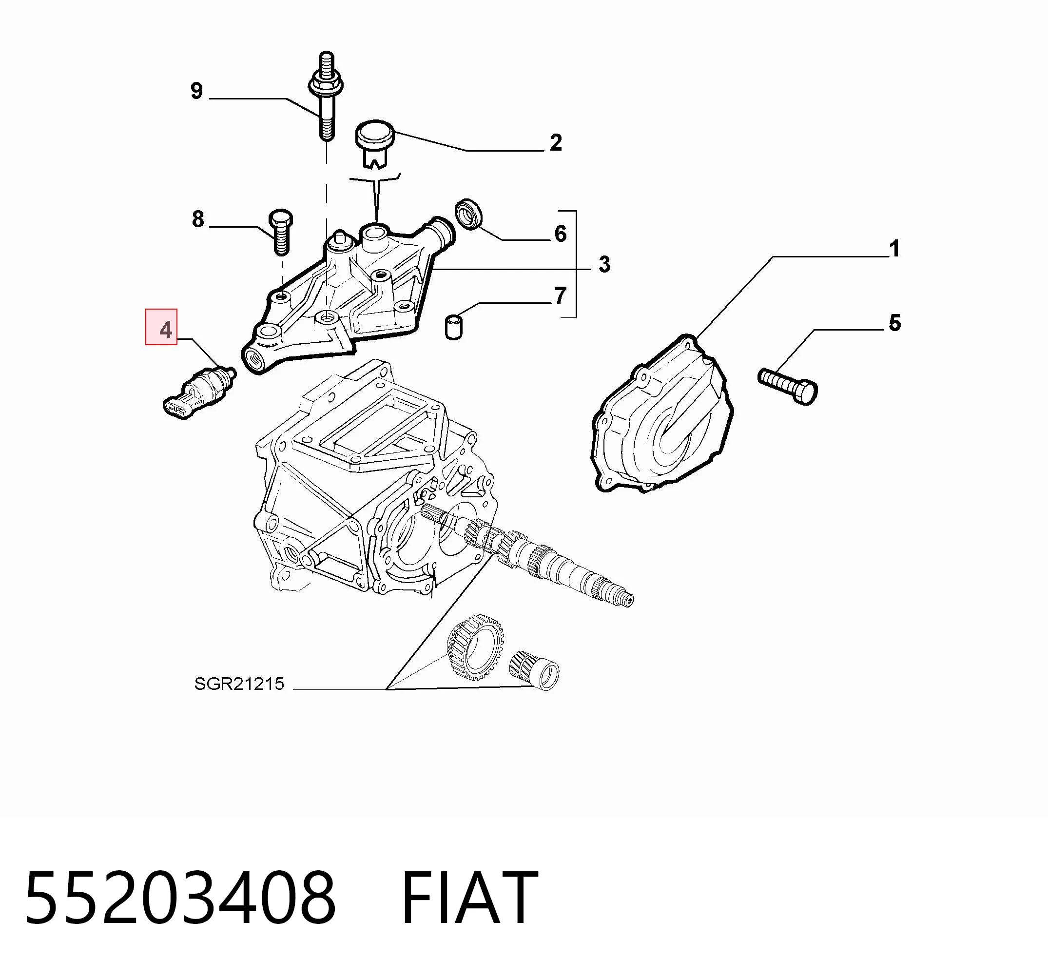 55203408 Fiat/Alfa/Lancia Sensor de ativação das luzes de marcha à ré
