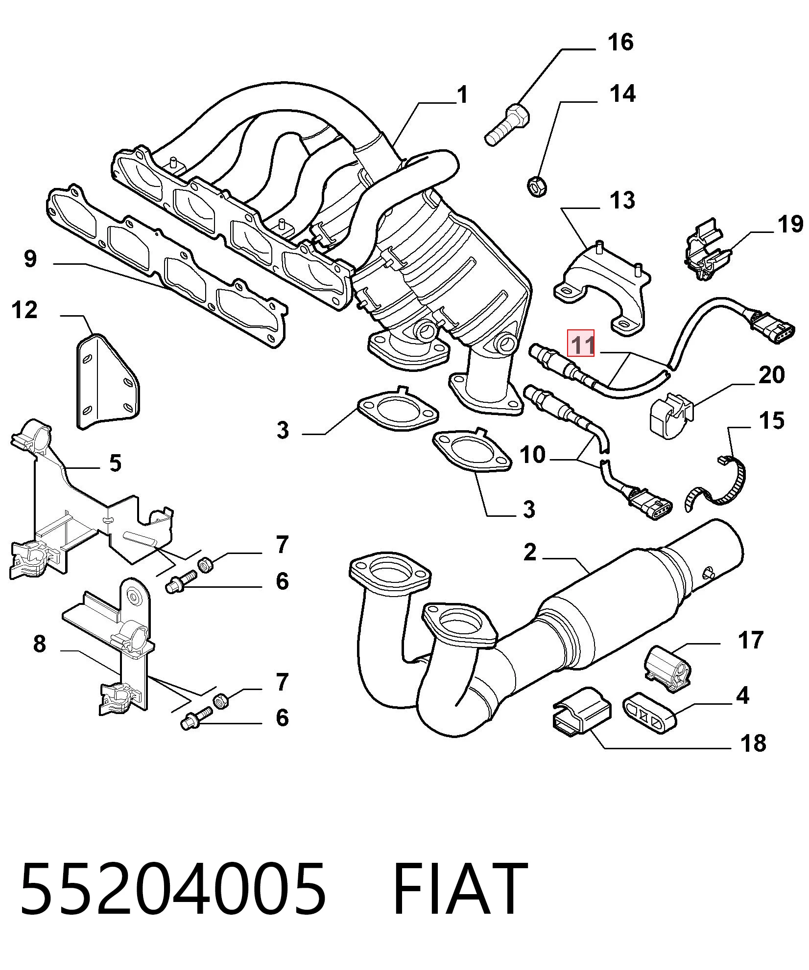 Sonda lambda, sensor de oxigênio até o catalisador 258017111 Bosch