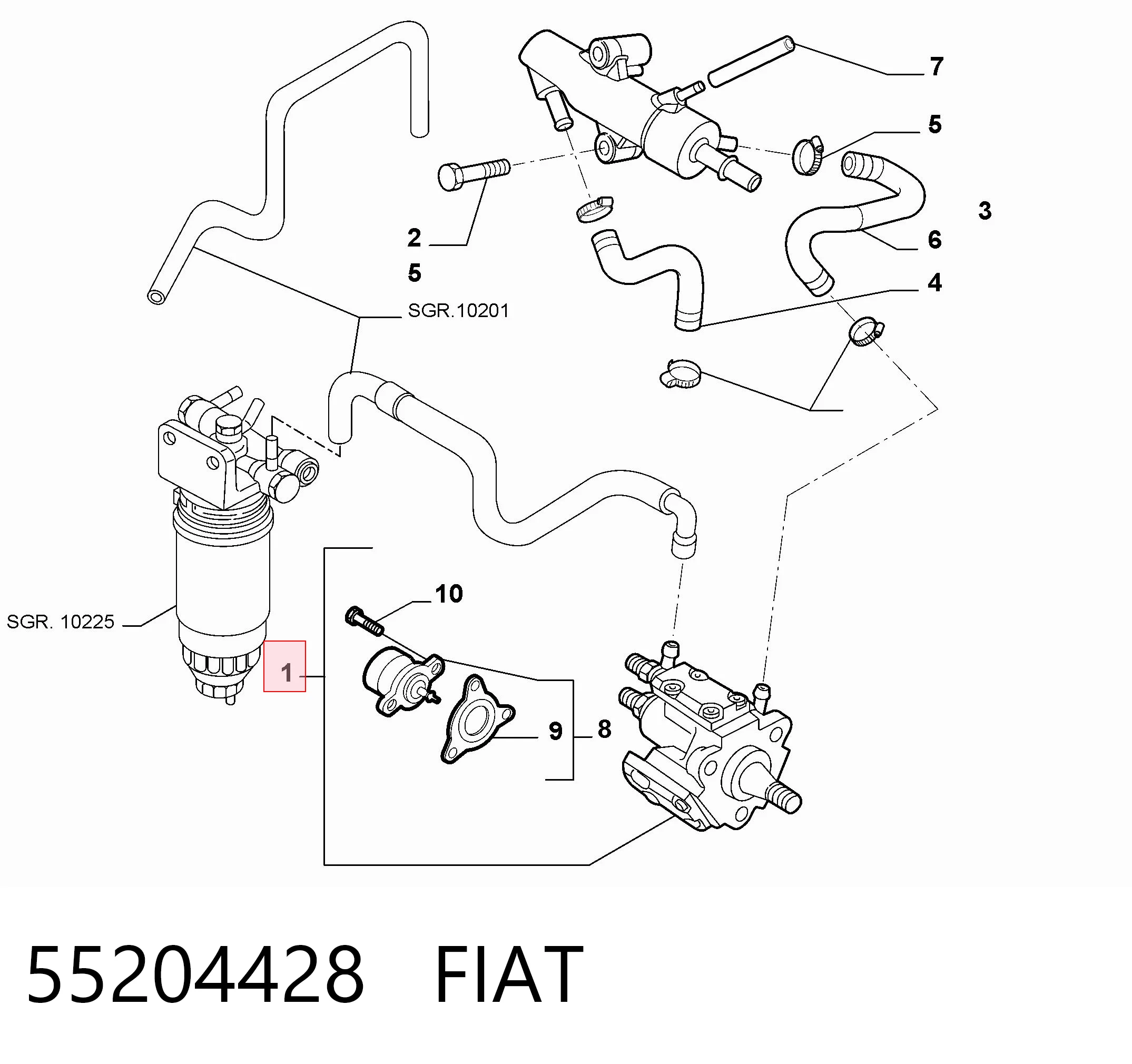  Bomba de combustível de pressão alta Alfa Romeo 159 sedan (939) (2005 - 2011) 