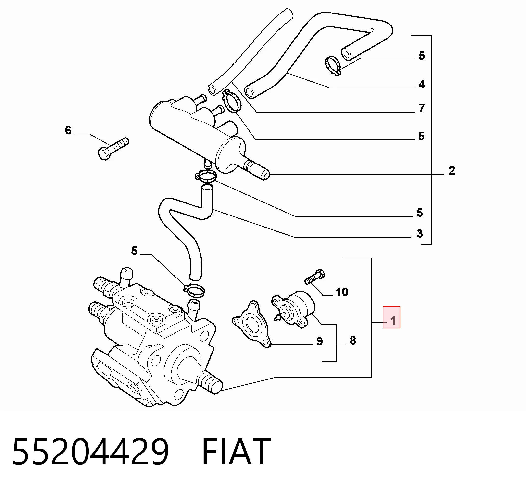55204429 Fiat/Alfa/Lancia Bomba de combustível de pressão alta