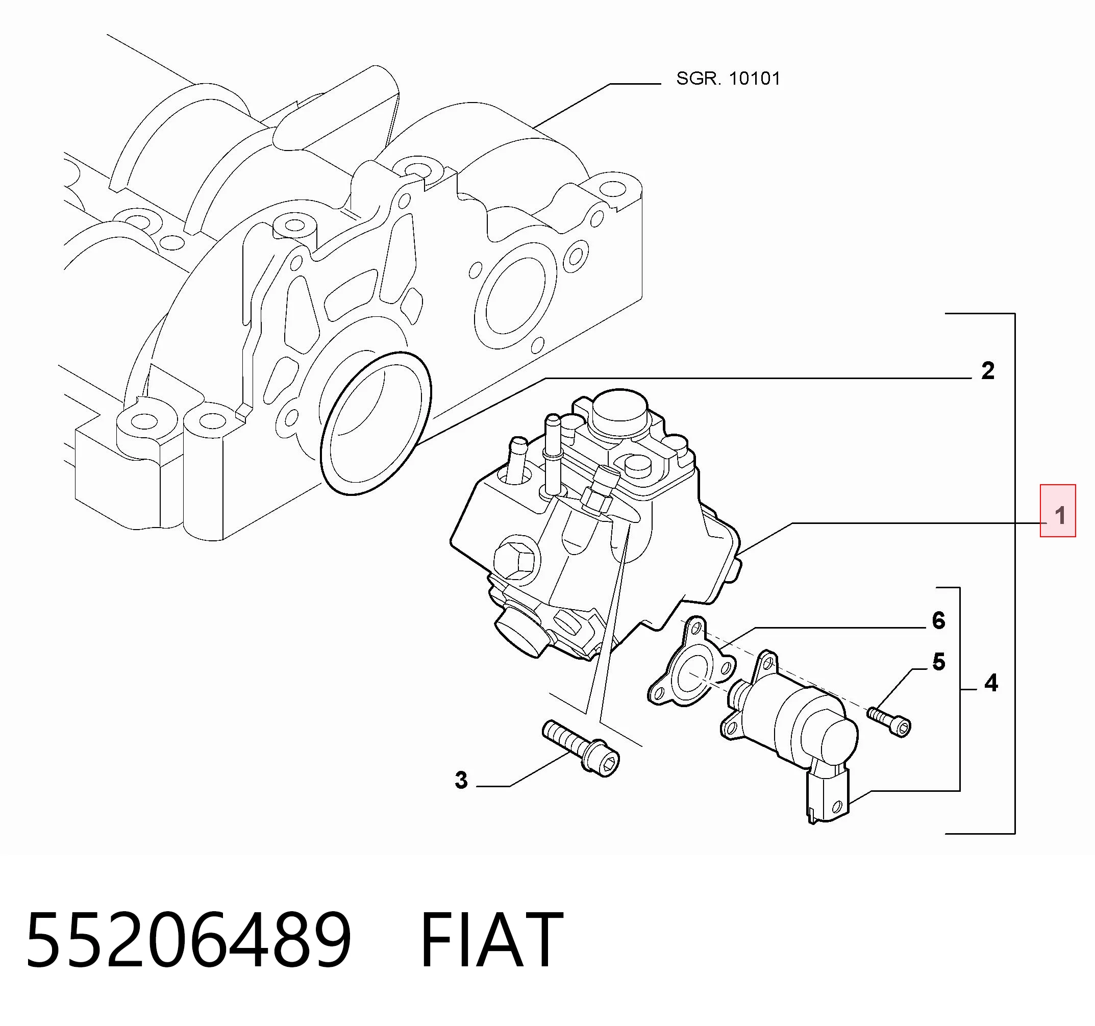 55206489 Fiat/Alfa/Lancia Bomba de combustível de pressão alta
