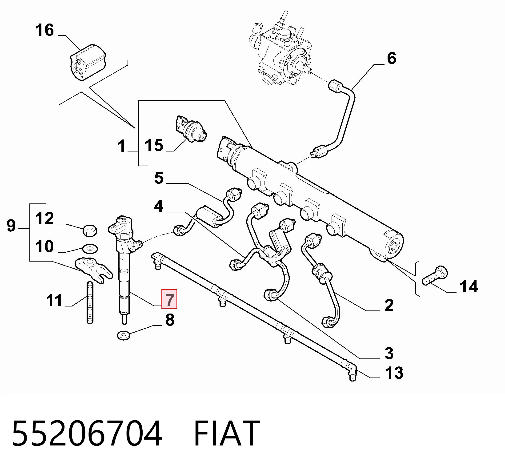 55206704 Fiat/Alfa/Lancia Injetor de injeção de combustível