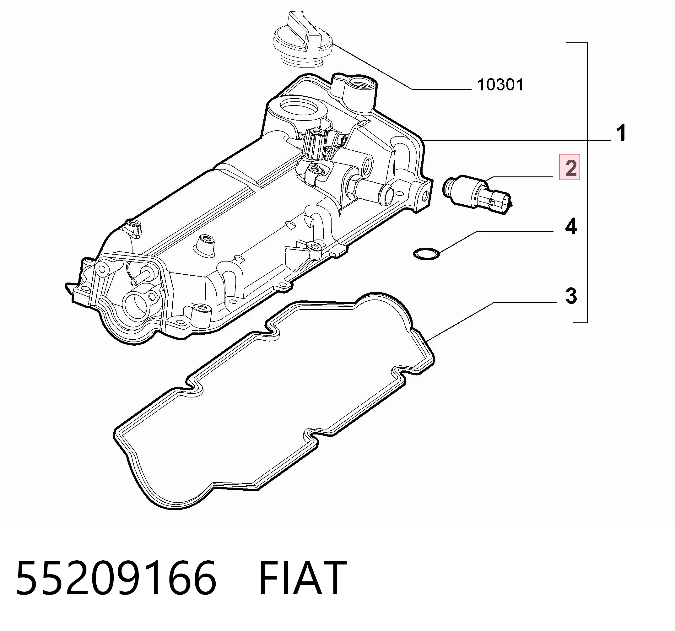 55209166 Fiat/Alfa/Lancia Válvula eletromagnética de posição (de fases) da árvore distribuidora