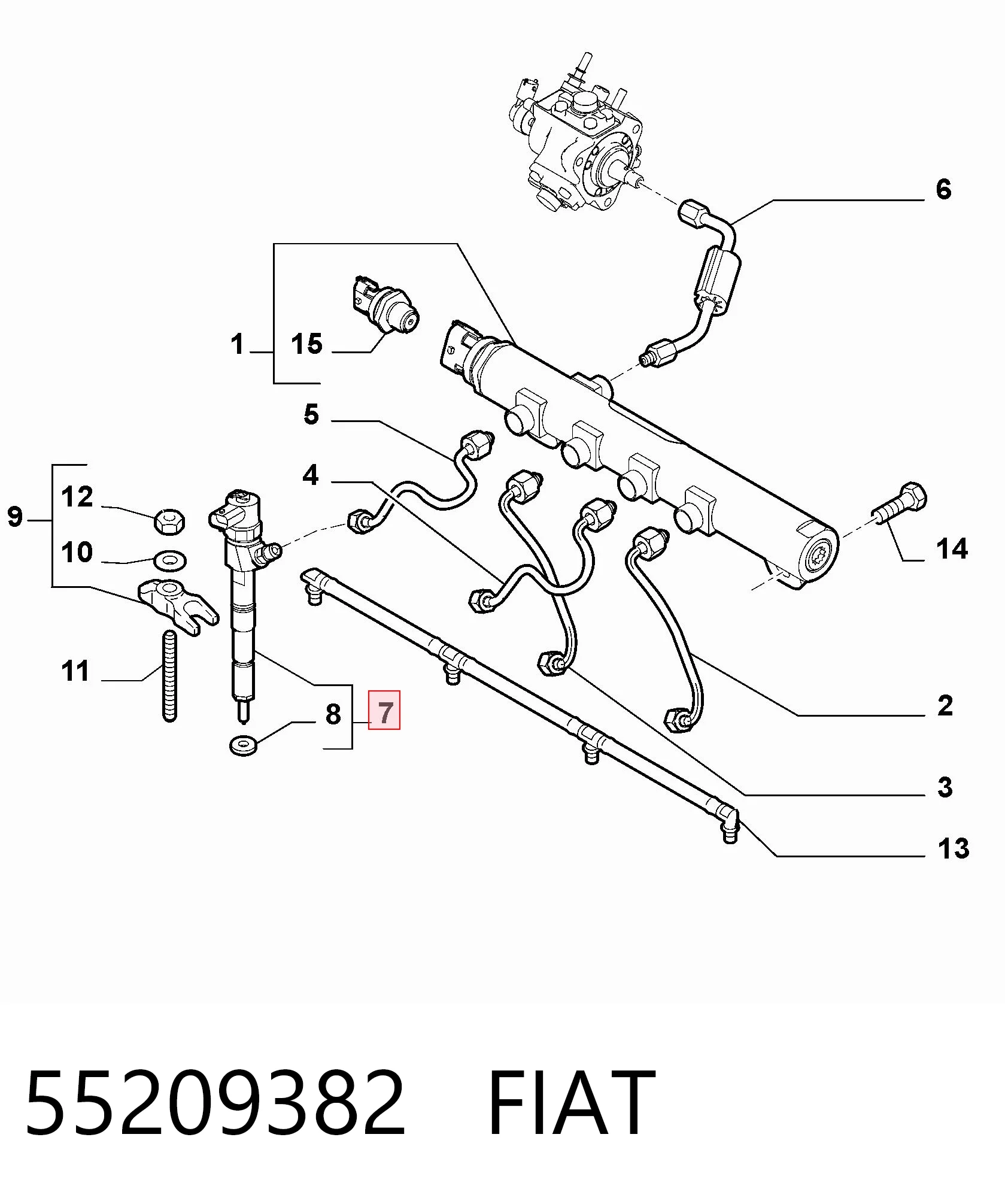 55209382 Fiat/Alfa/Lancia Injetor de injeção de combustível
