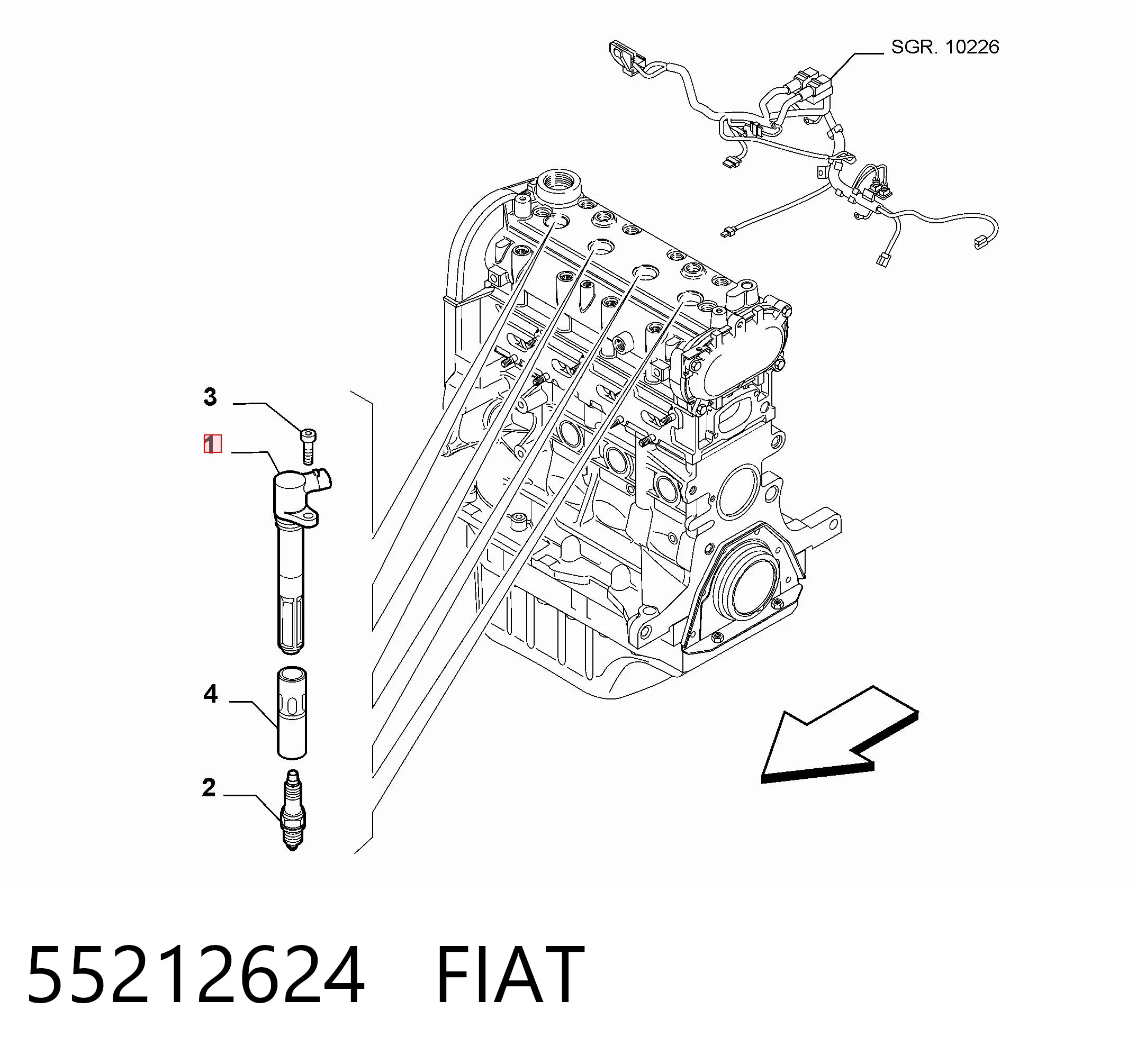 55212624 Fiat/Alfa/Lancia Bobina de ignição