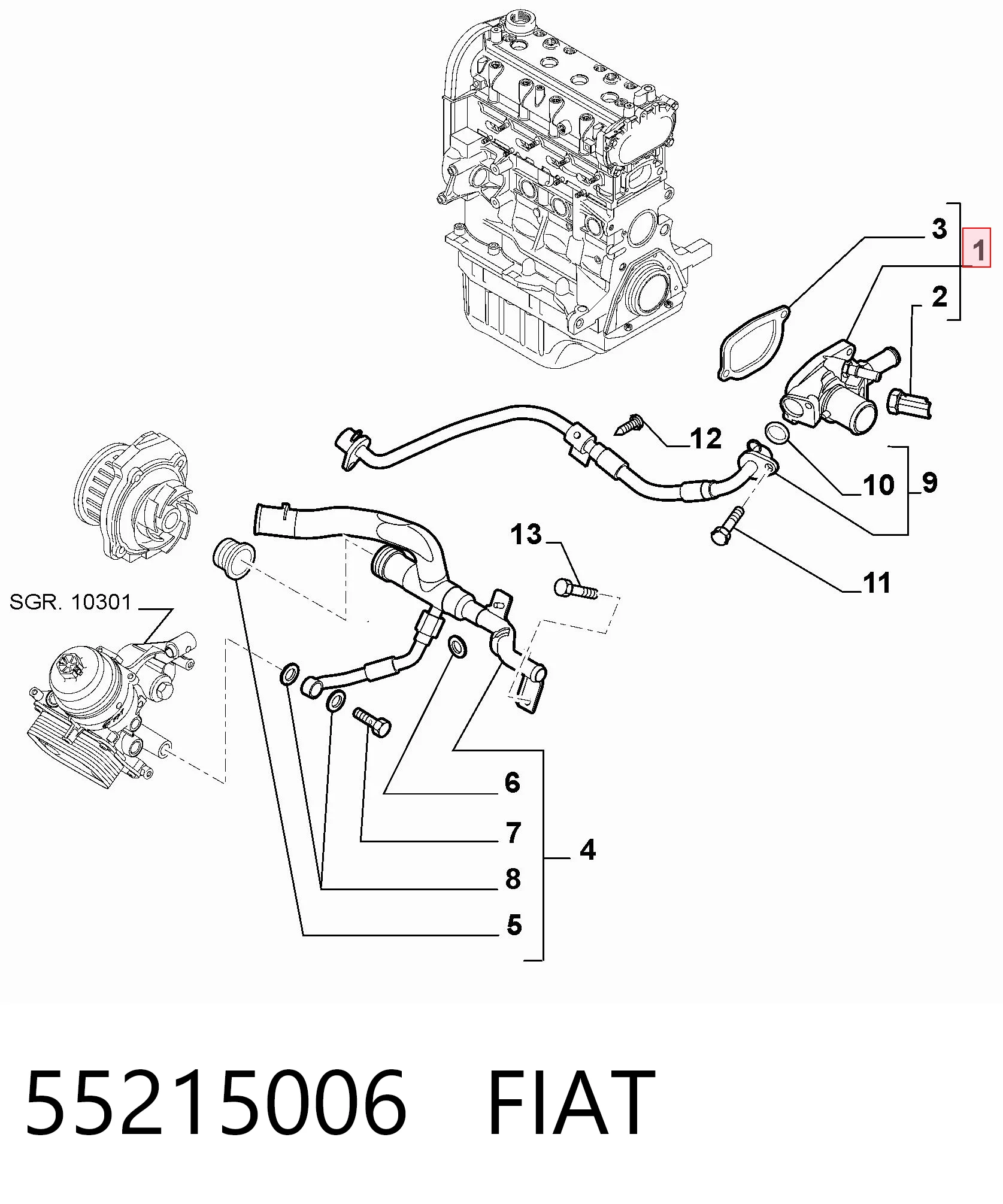 55215006 Fiat/Alfa/Lancia Termostato