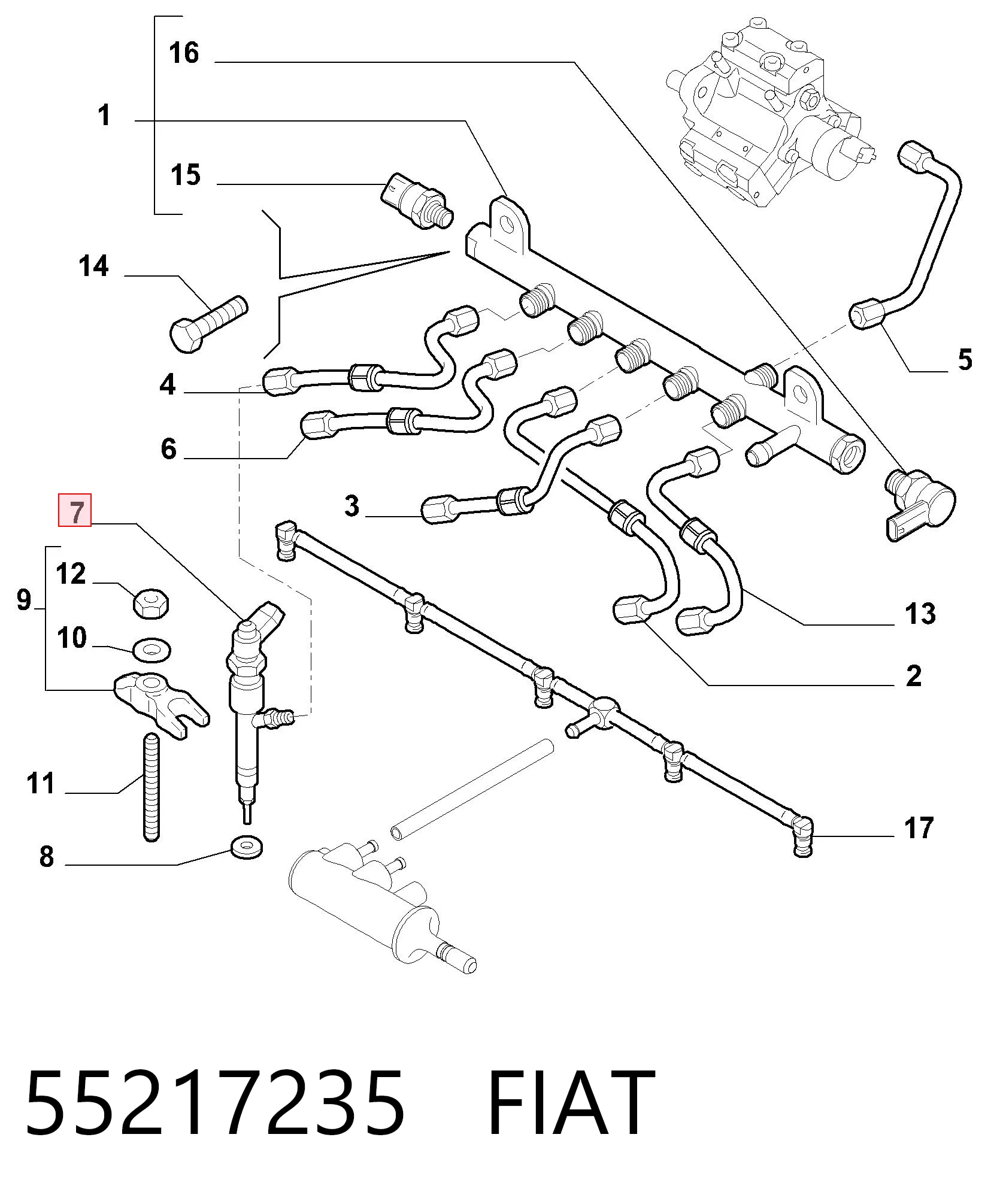 55217235 Fiat/Alfa/Lancia Injetor de injeção de combustível