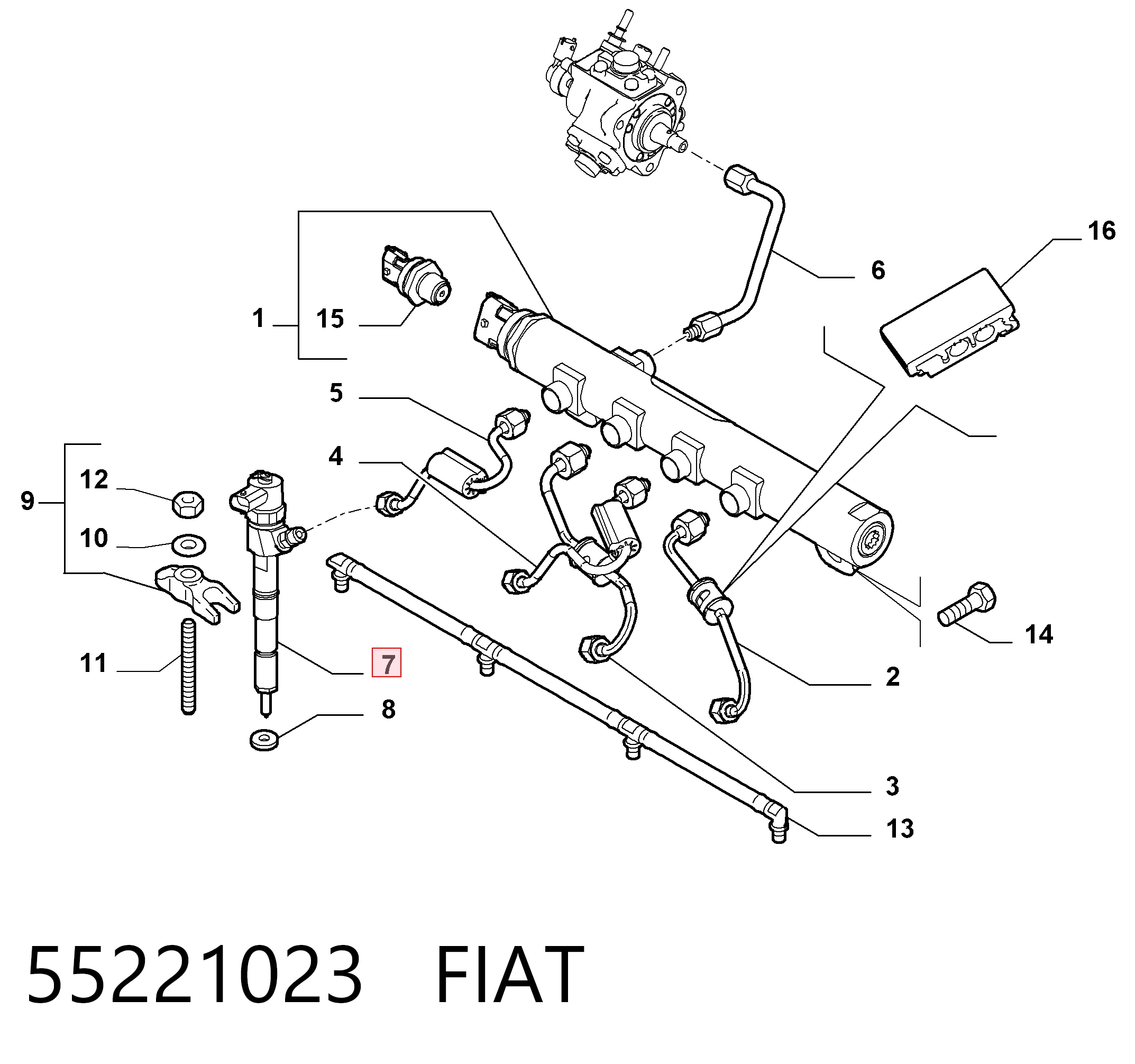 55221023 Fiat/Alfa/Lancia Injetor de injeção de combustível