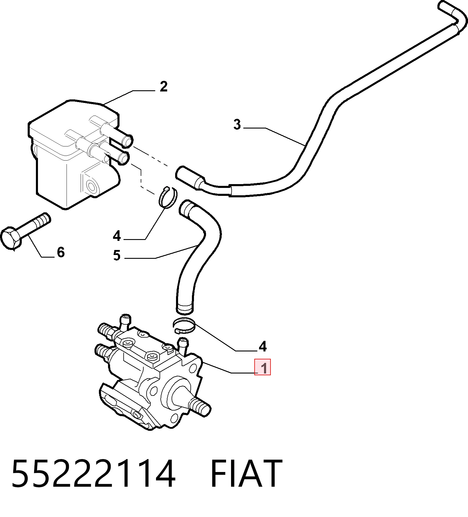 55222114 Fiat/Alfa/Lancia Bomba de combustível de pressão alta