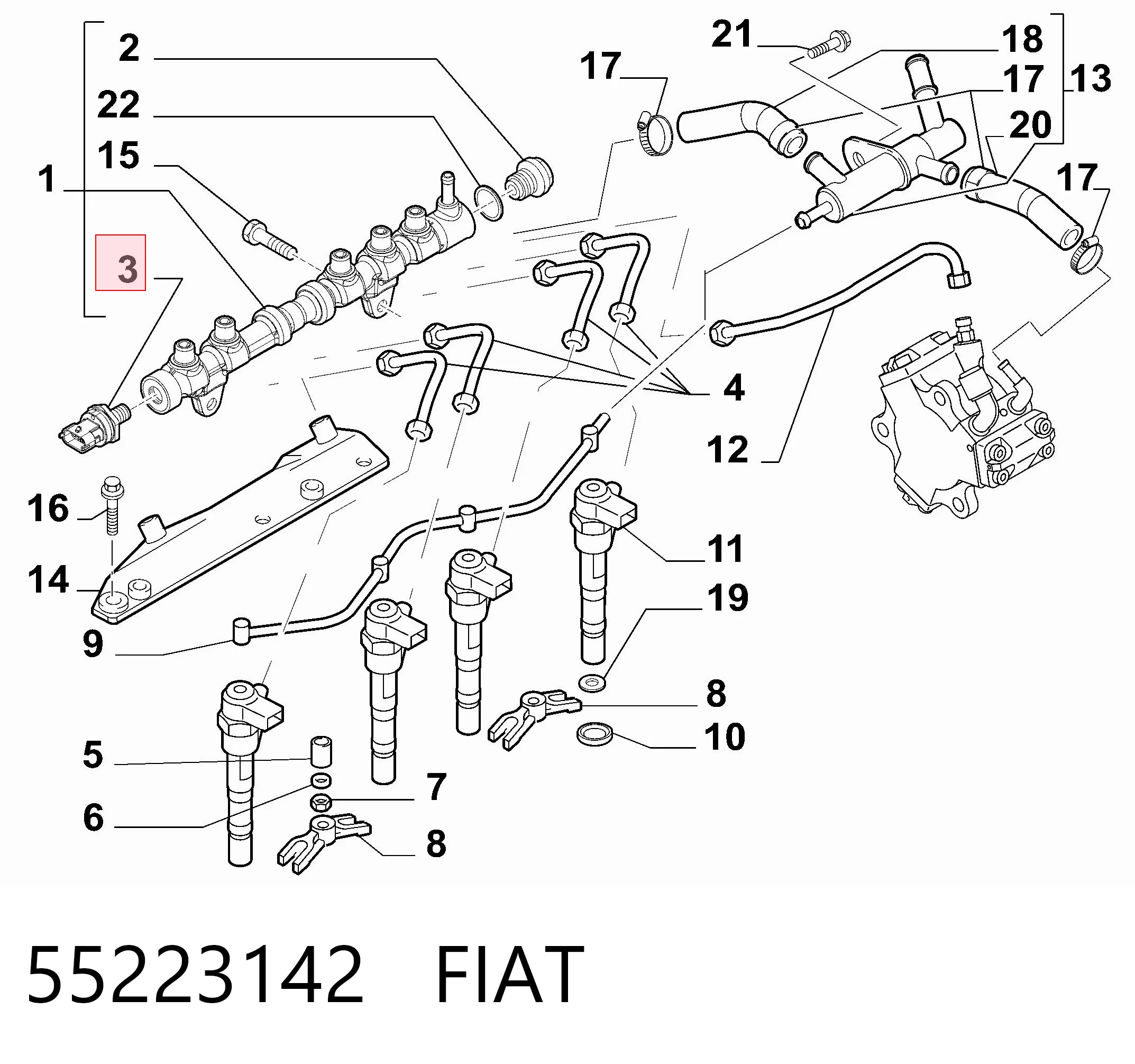 V837079434 Fendt Sensor de pressão de combustível