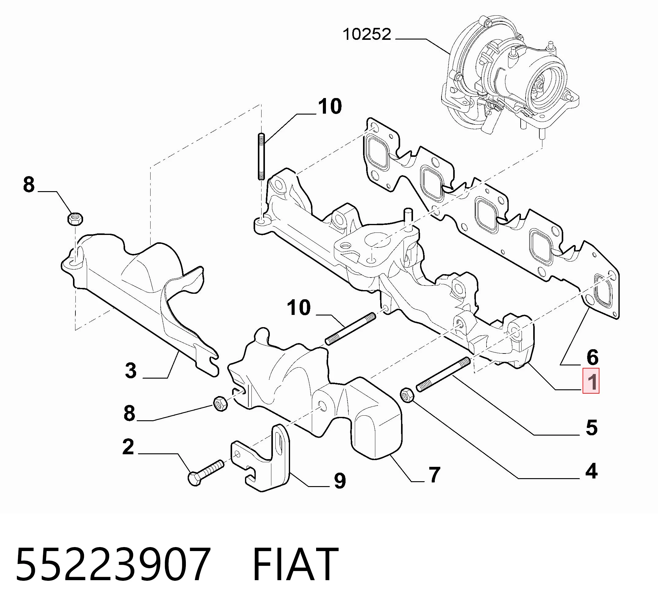Tubo coletor de escape Opel Astra J 