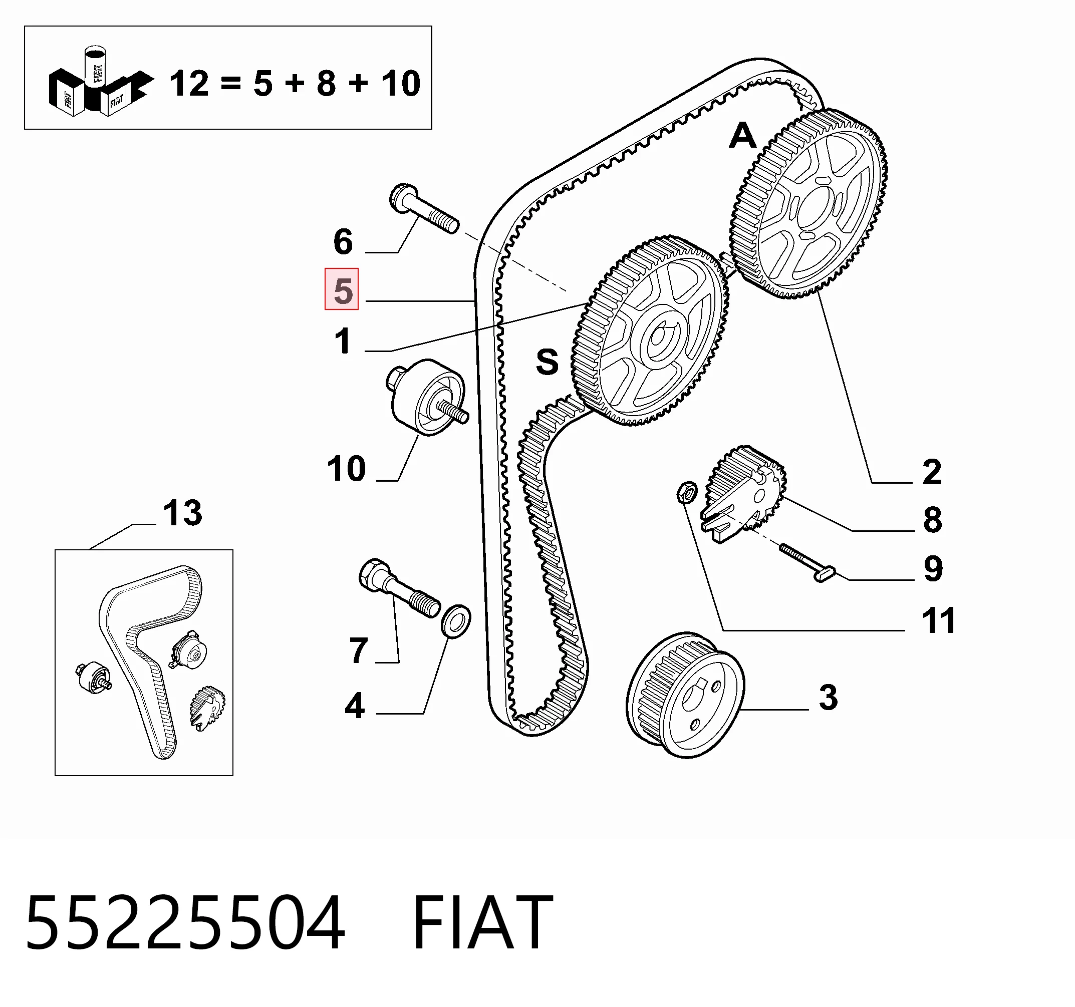 Correia do mecanismo de distribuição de gás Alfa Romeo 146  930