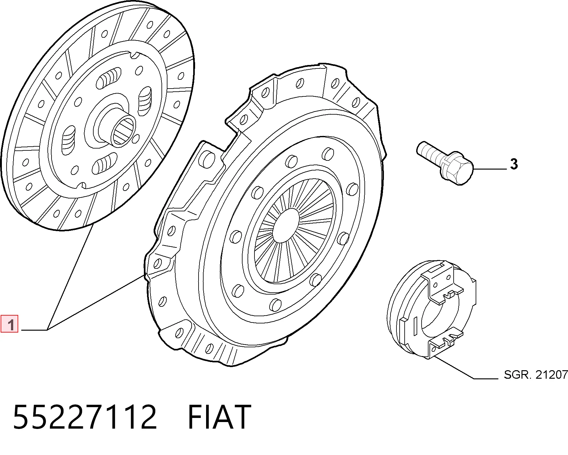Compre 55219388 Peugeot/Citroen Kit de embraiagem (3 peças)