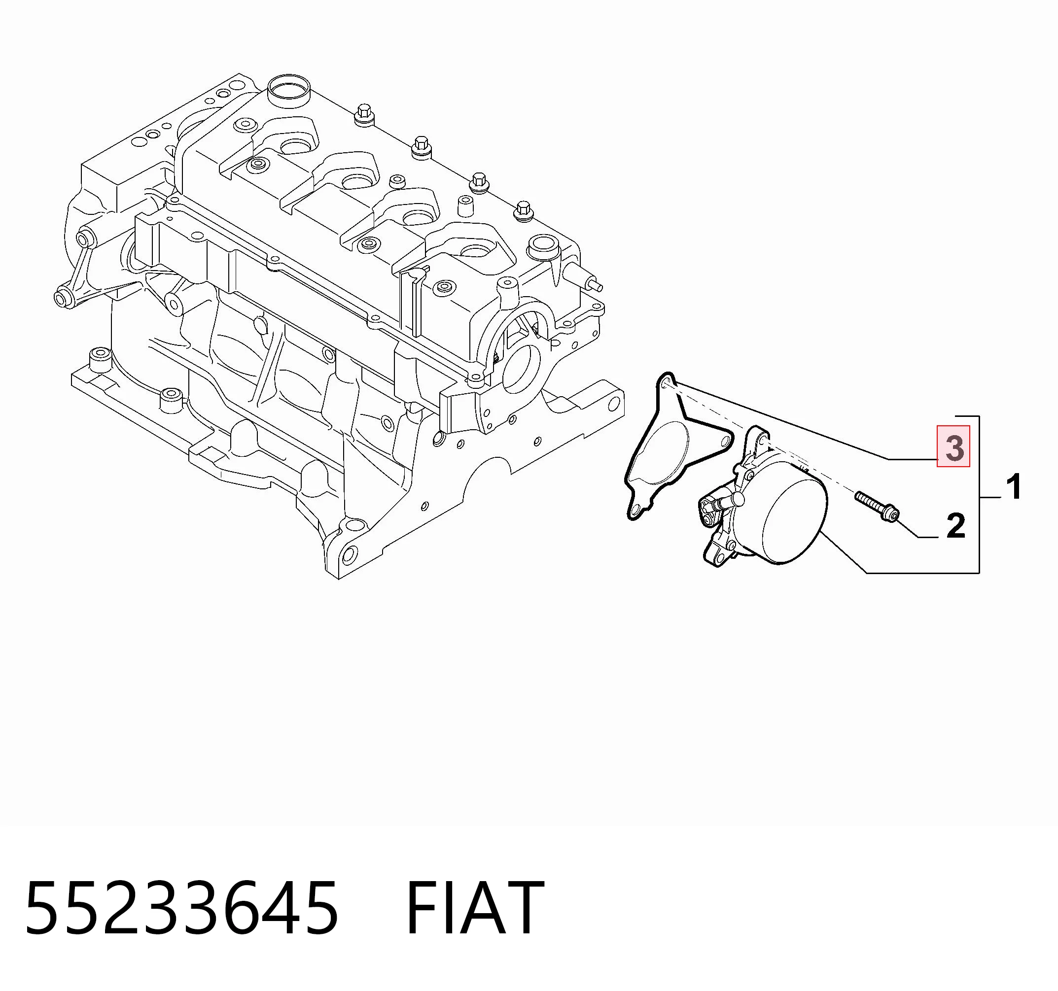 55233645 Fiat/Alfa/Lancia Vedante de bomba de vácuo