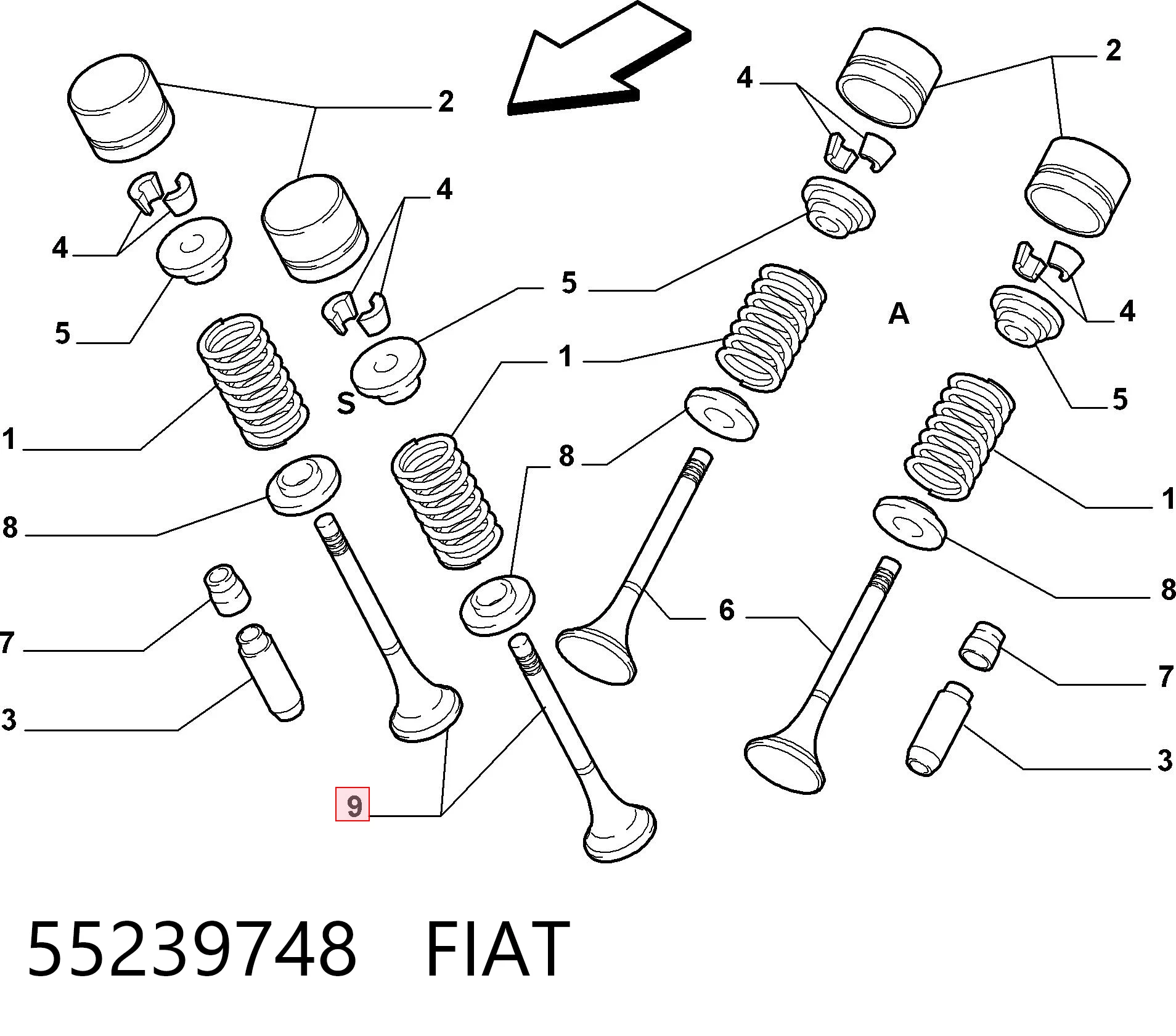Válvula de escape General Motors 55239748