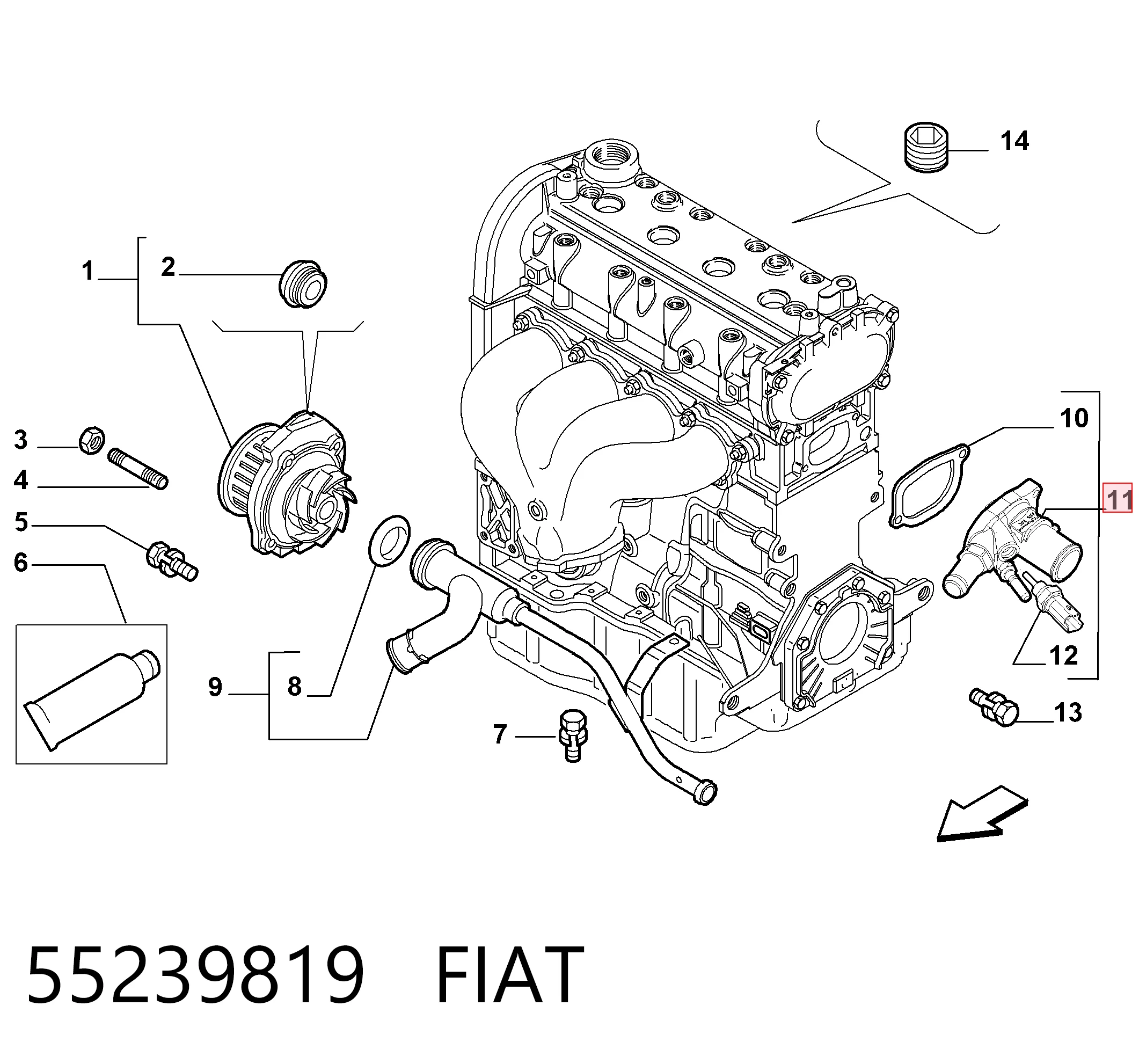 55239819 Fiat/Alfa/Lancia Termostato