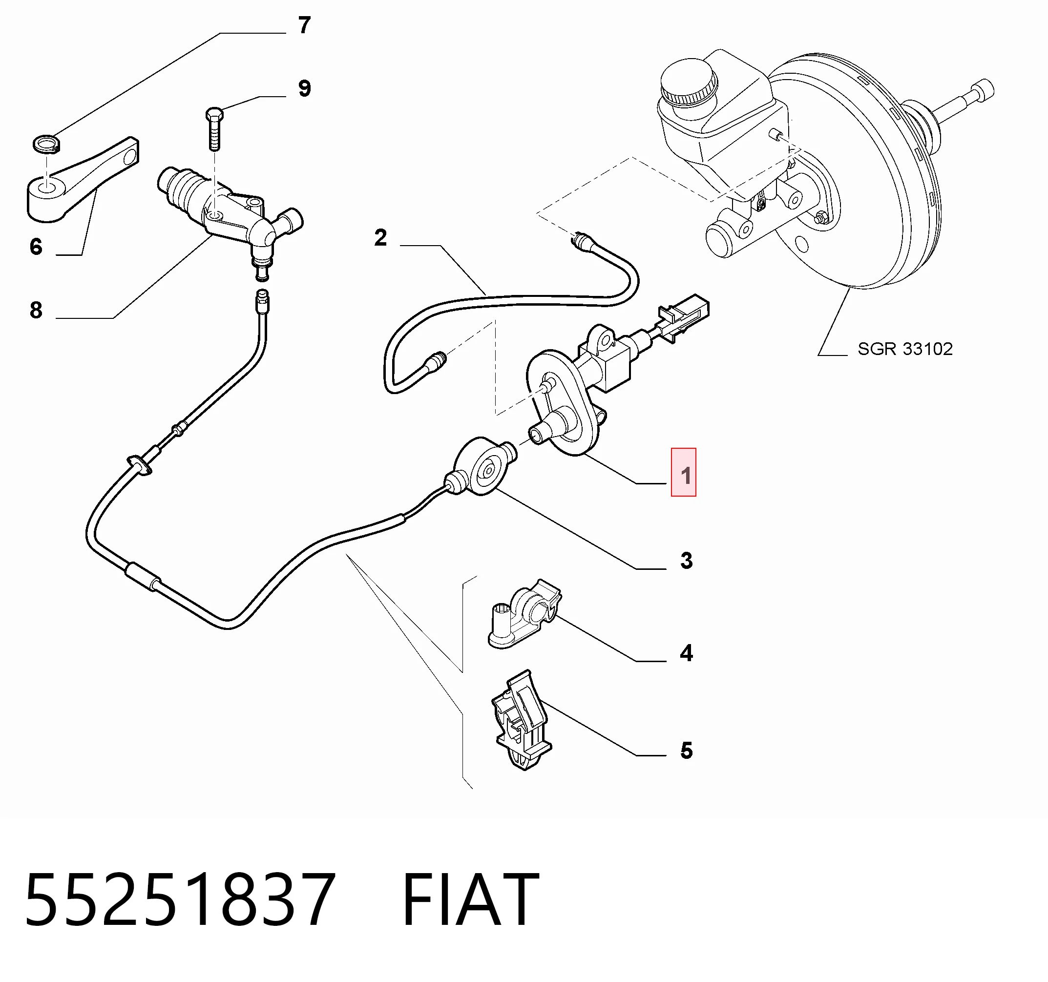 55251837 Fiat/Alfa/Lancia Cilindro mestre de embraiagem