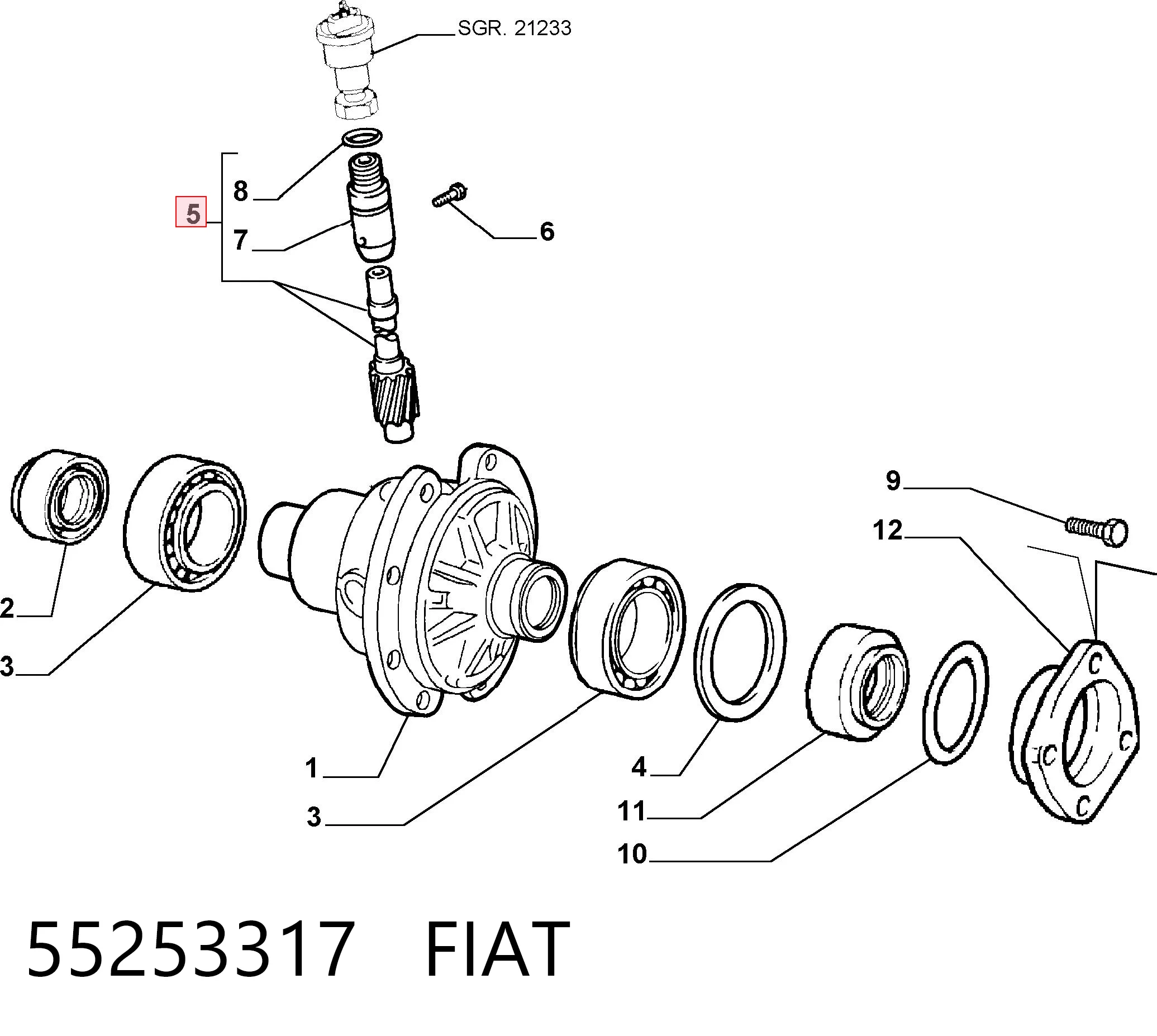55253317 Peugeot/Citroen Roda dentada propulsada de velocímetro