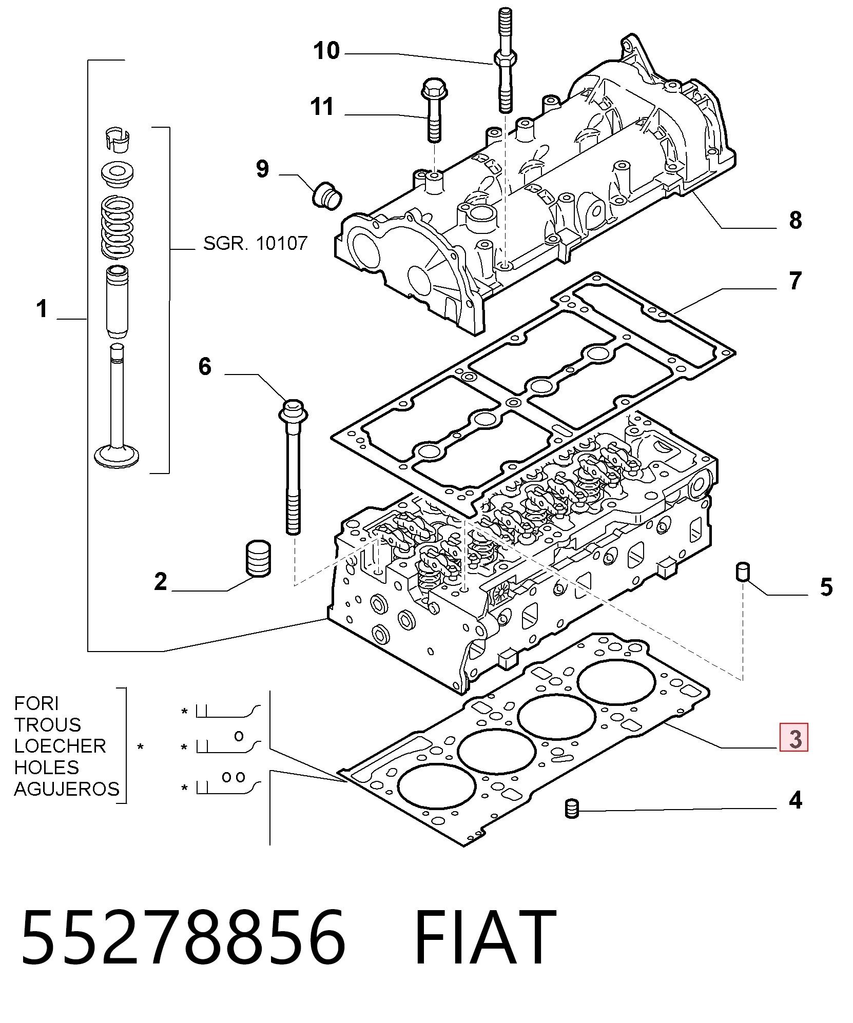 Vedante de cabeça de motor (CBC) Fiat Tipo preço, a partir de 16,85 USD
