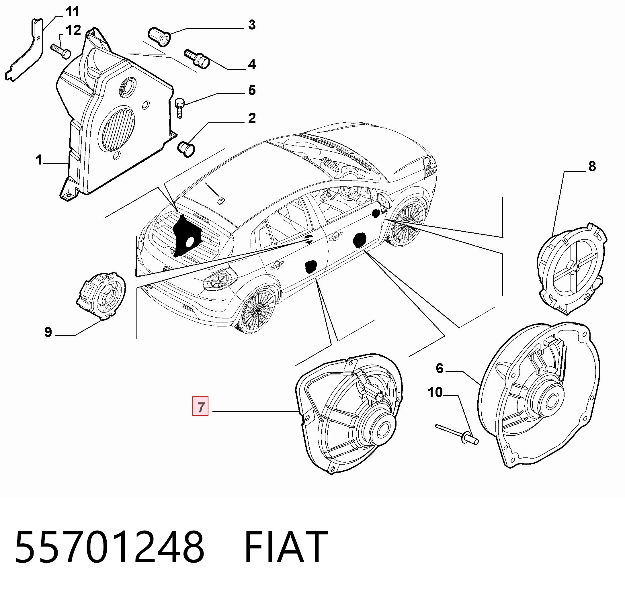 55701248 Peugeot/Citroen Alto-falante da porta traseira