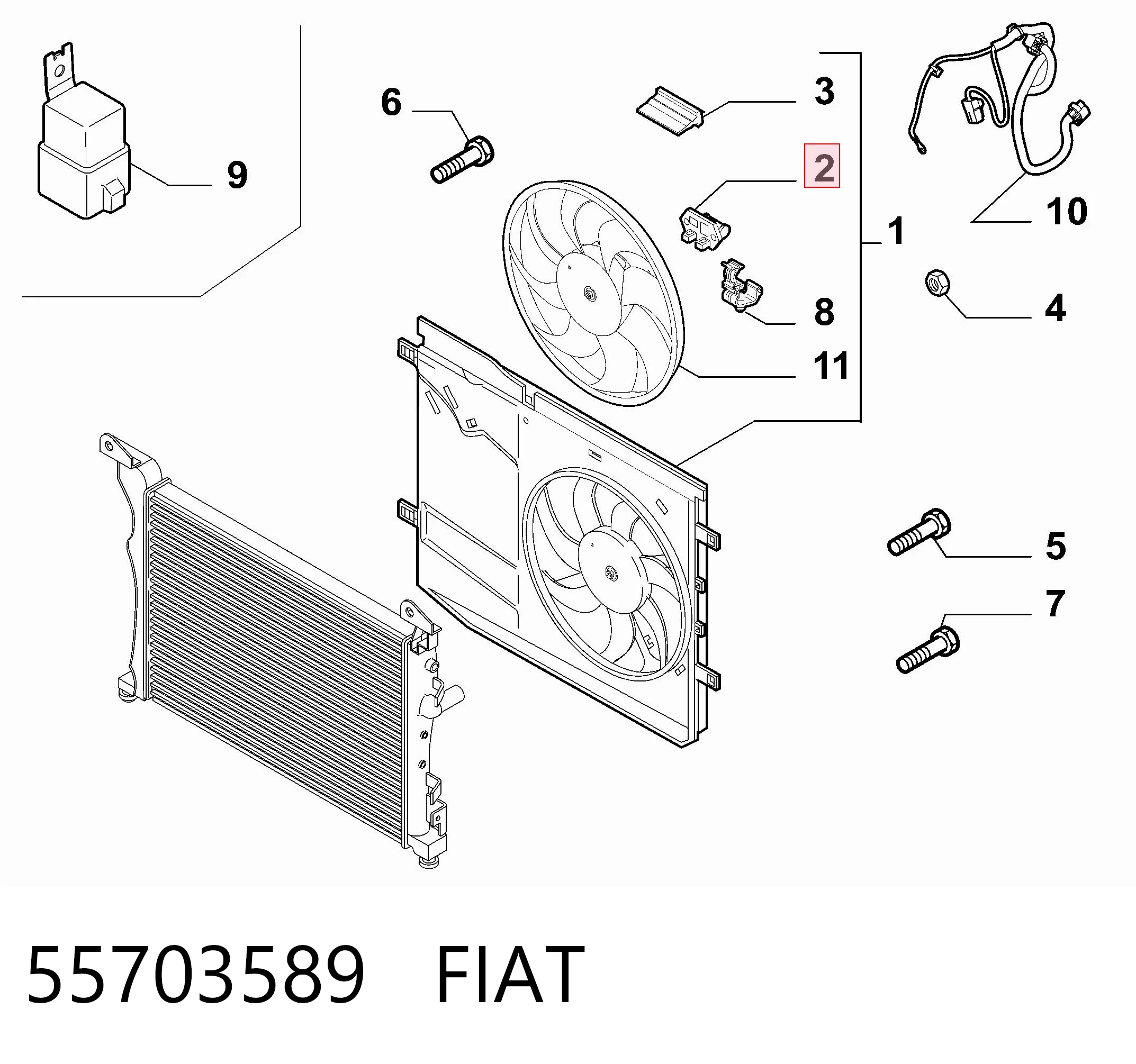 55703589 Fiat/Alfa/Lancia Resistor de motorzinho de ventilador de aparelho de ar condicionado
