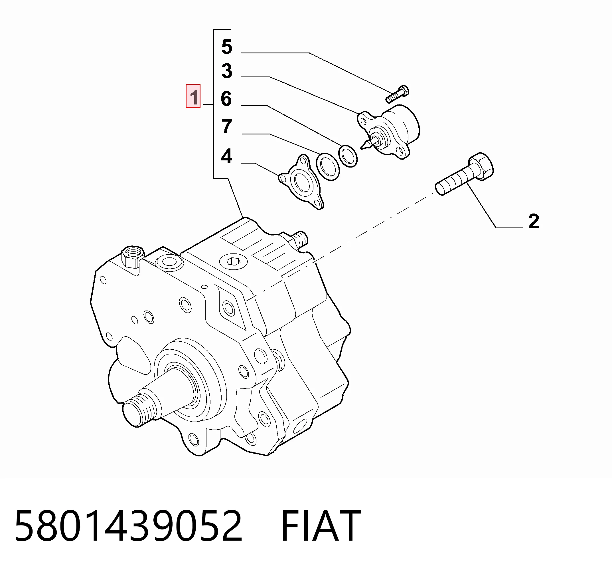 5801439052 Fiat/Alfa/Lancia Bomba de combustível de pressão alta