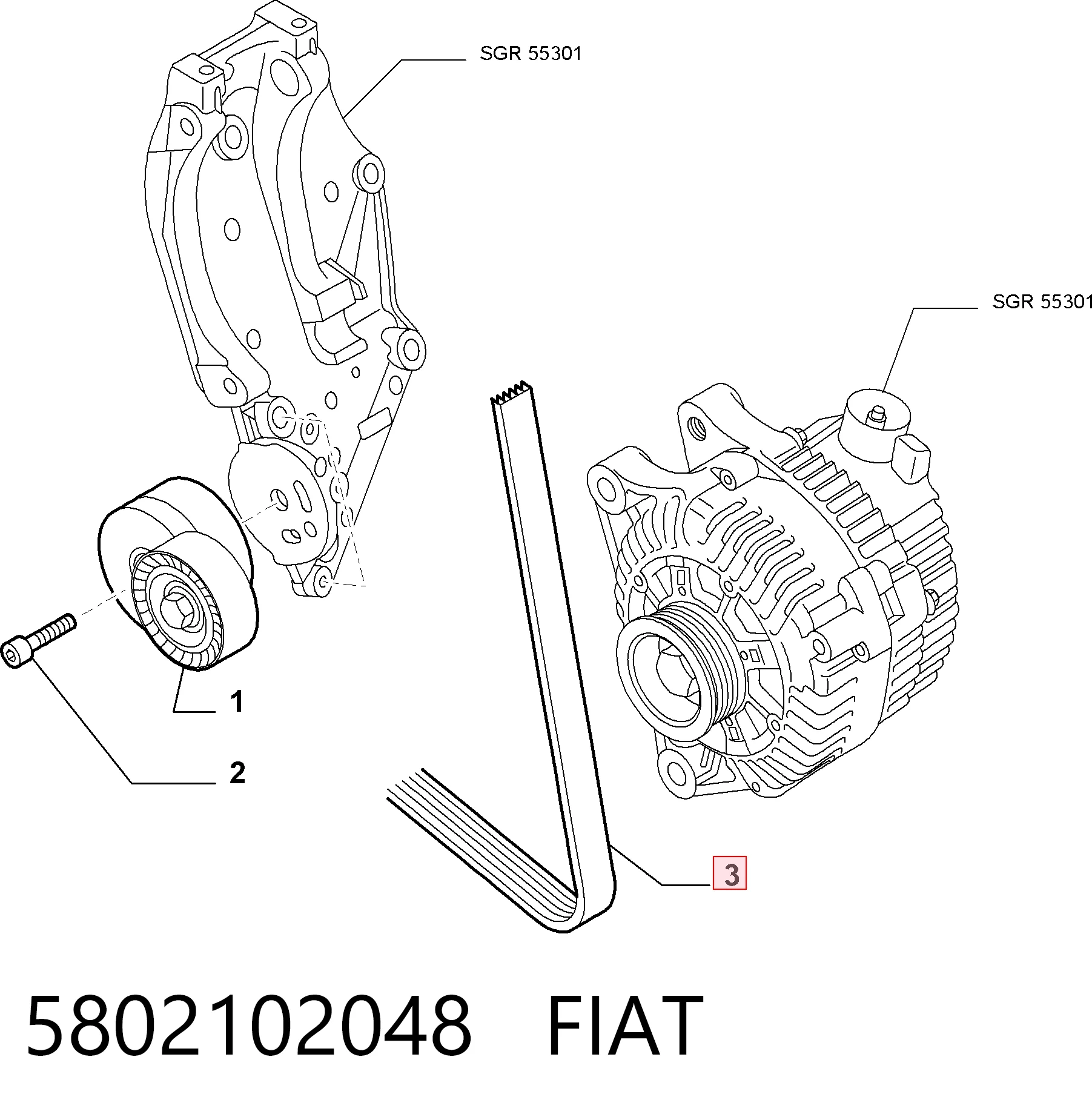 Correia dos conjuntos de transmissão para Fiat Scudo 270