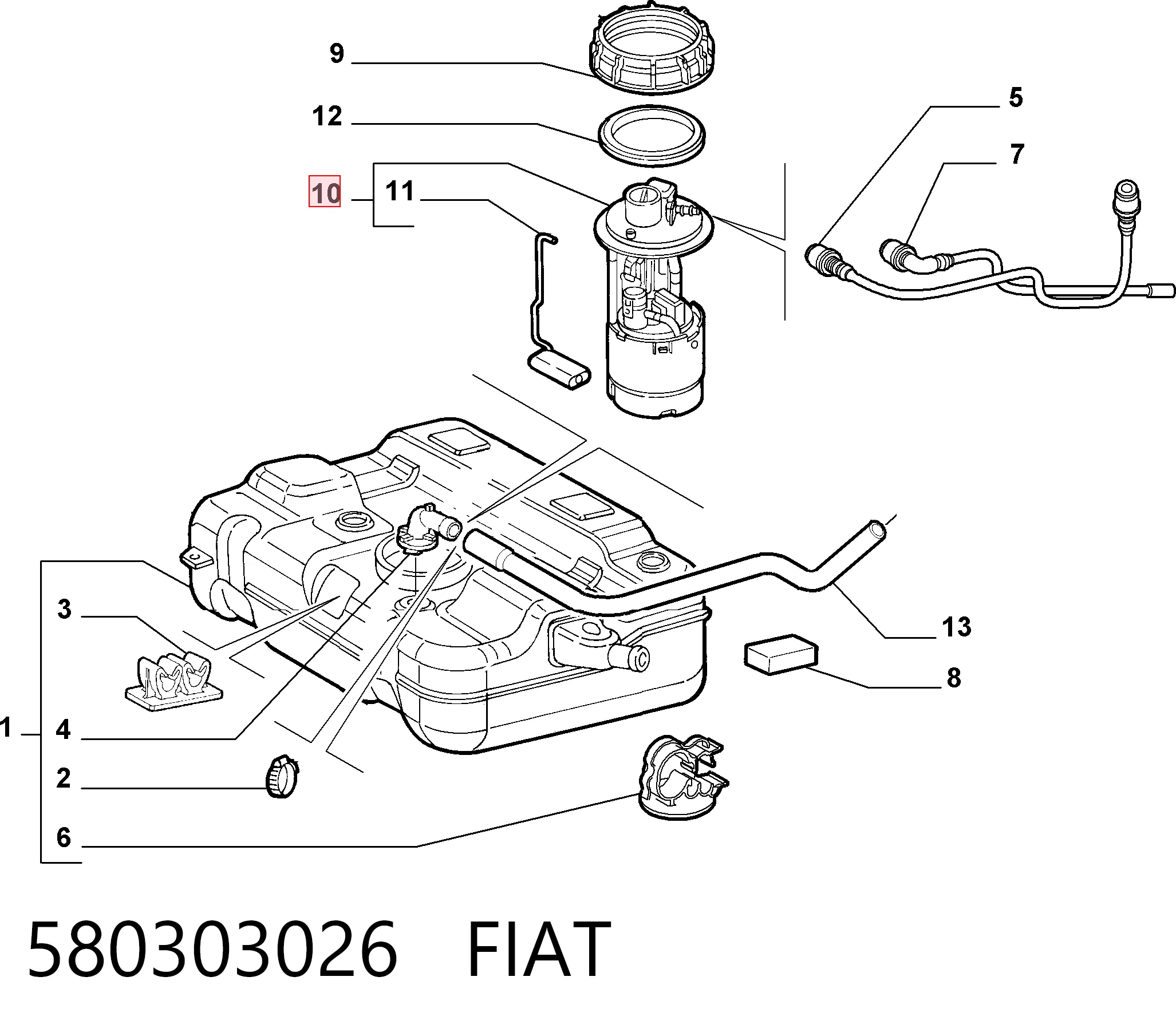 Compre Módulo de bomba de combustível com sensor do nível de combustível Fiat Doblo 1