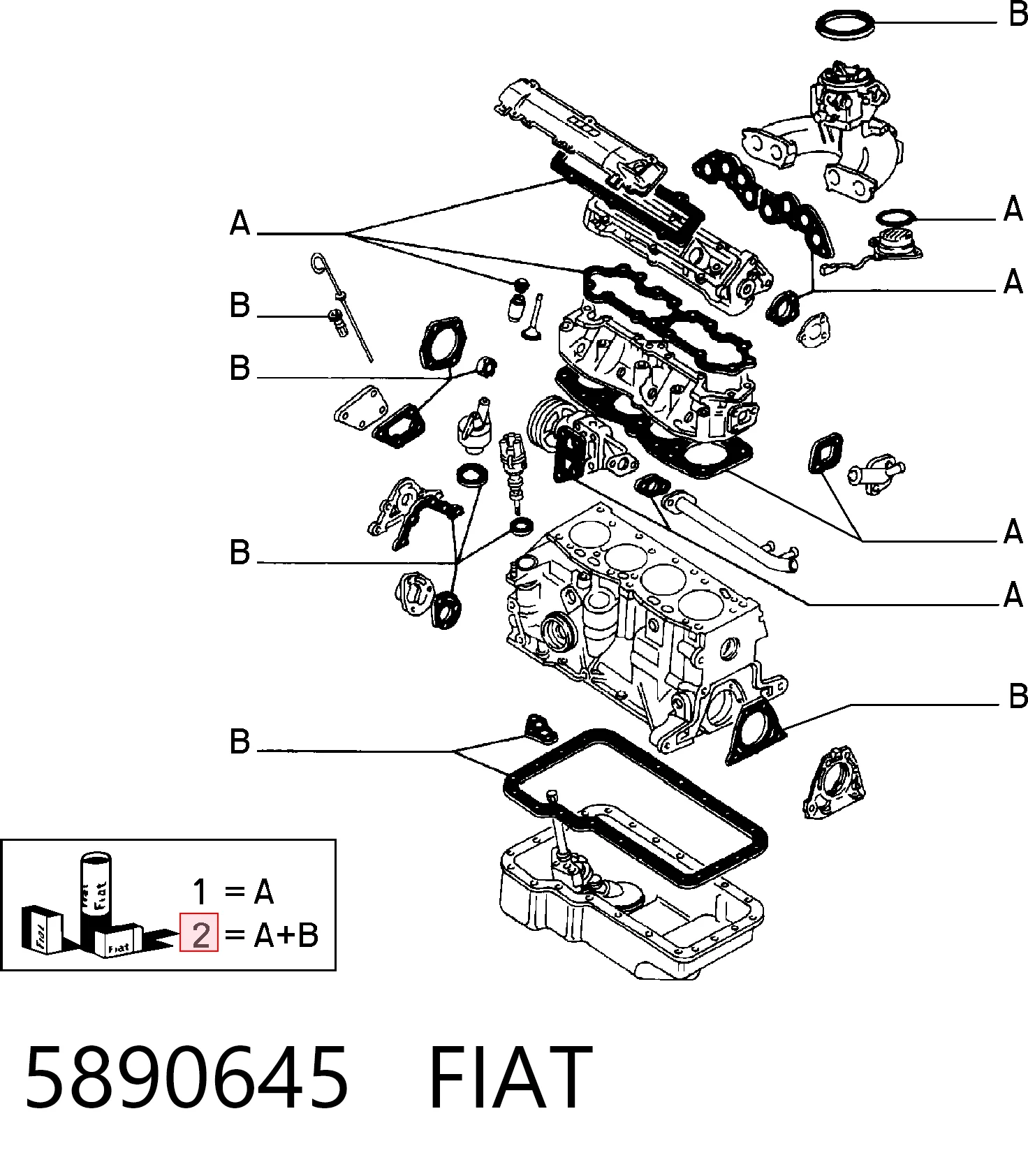 Kit de vedantes de motor completo para Fiat Palio  178BX